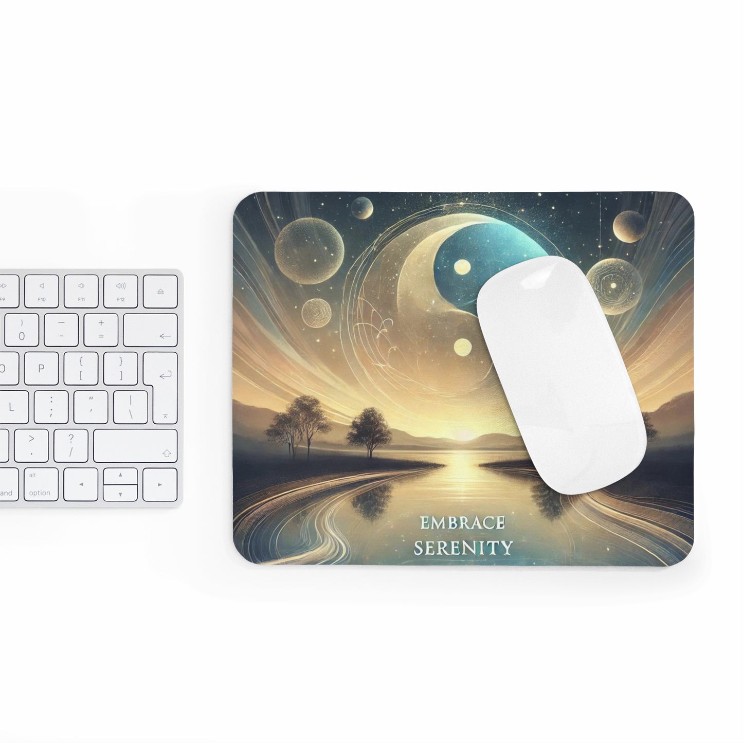 Embrace Serenity" Mouse Pad | Artistic & Durable Desk Accent