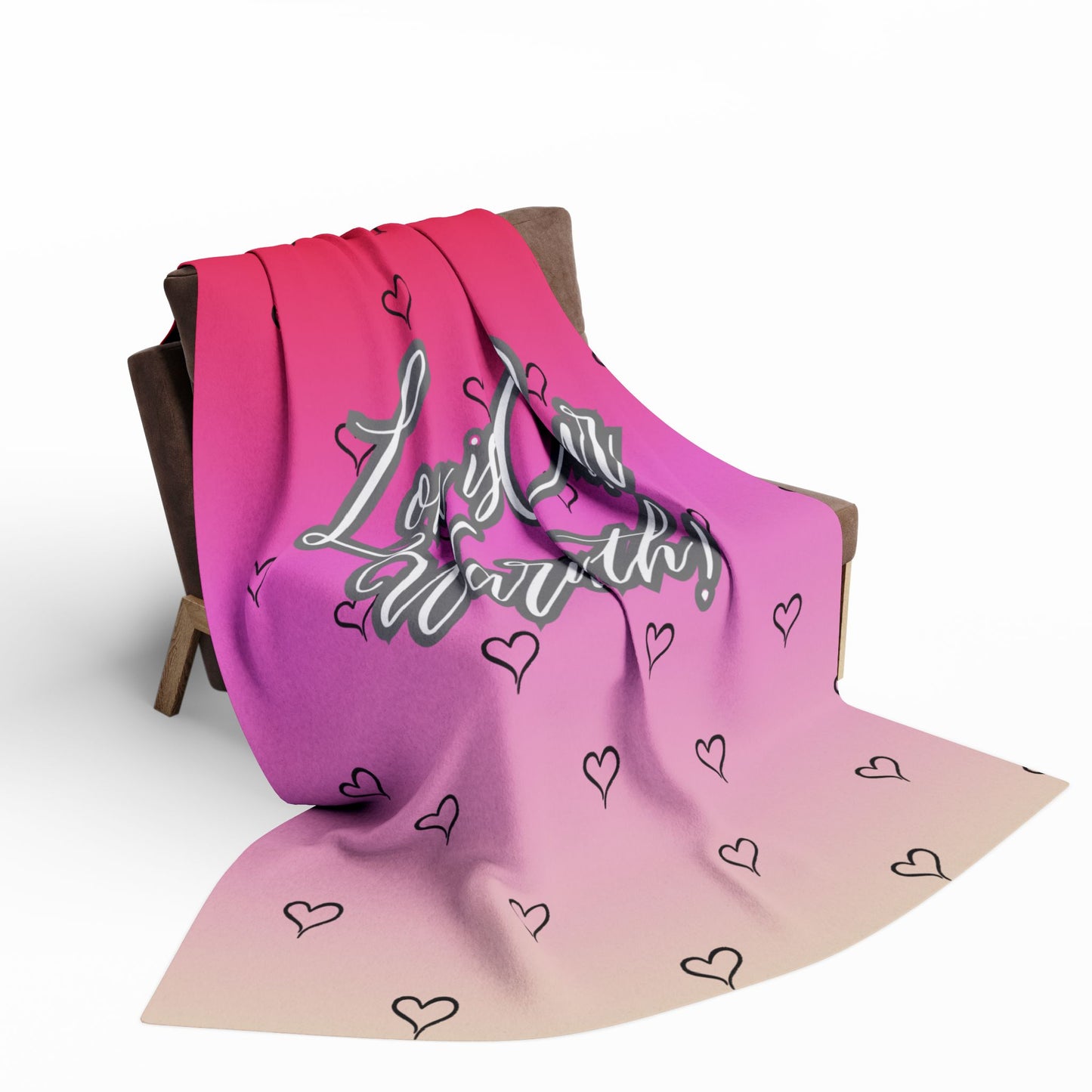 "Love is Our Warmth" Custom Valentine’s Day Fleece Blanket – Soft & Romantic Gift