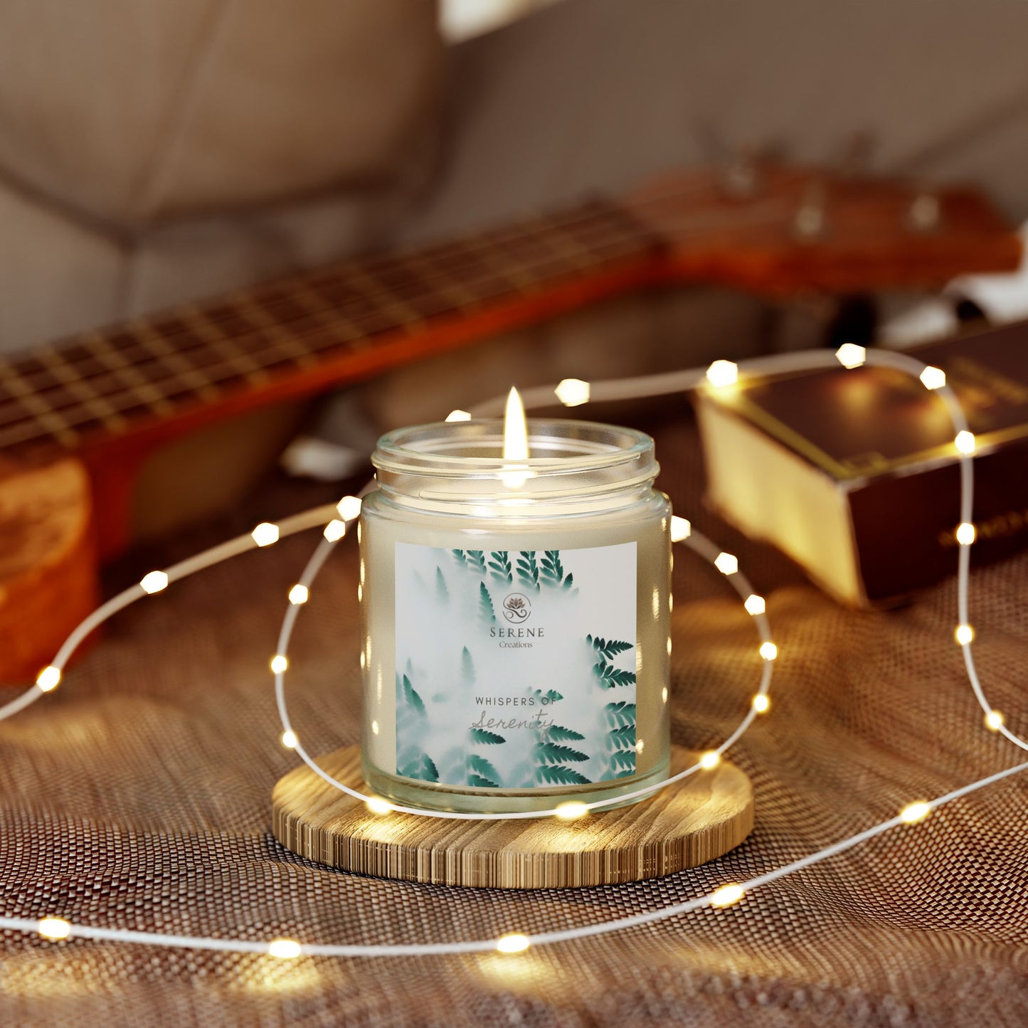 "Whispers of Serenity" Hand-Poured Scented Candle | Elegant Coconut Apricot Wax with Gold Lid