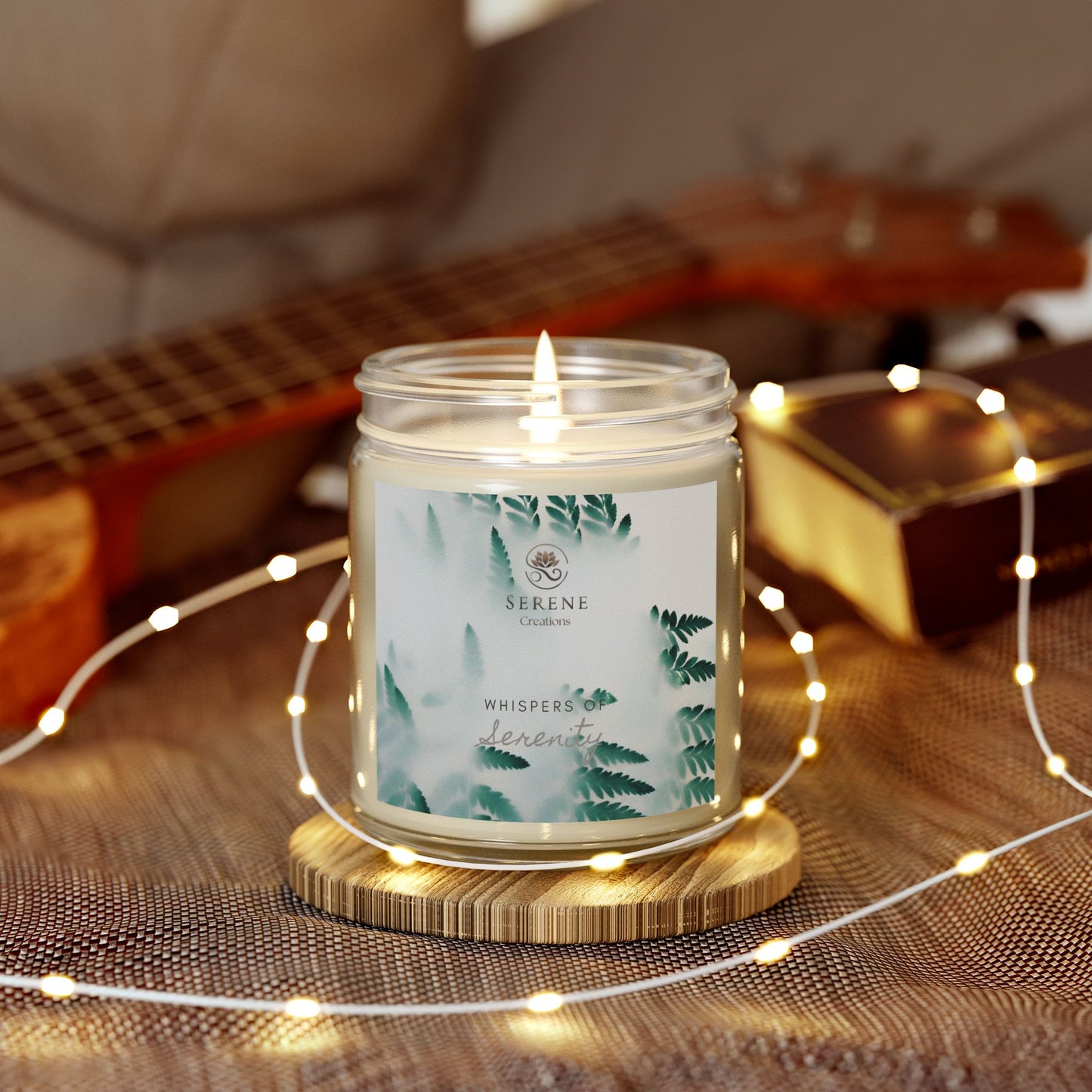 "Whispers of Serenity" Hand-Poured Scented Candle | Elegant Coconut Apricot Wax with Gold Lid