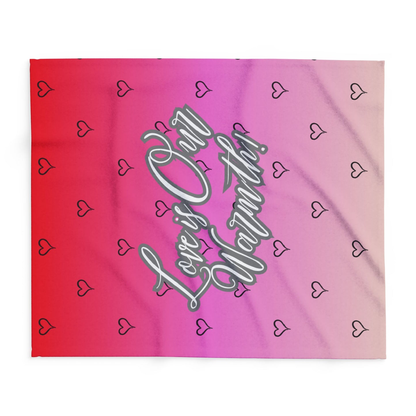 "Love is Our Warmth" Custom Valentine’s Day Fleece Blanket – Soft & Romantic Gift