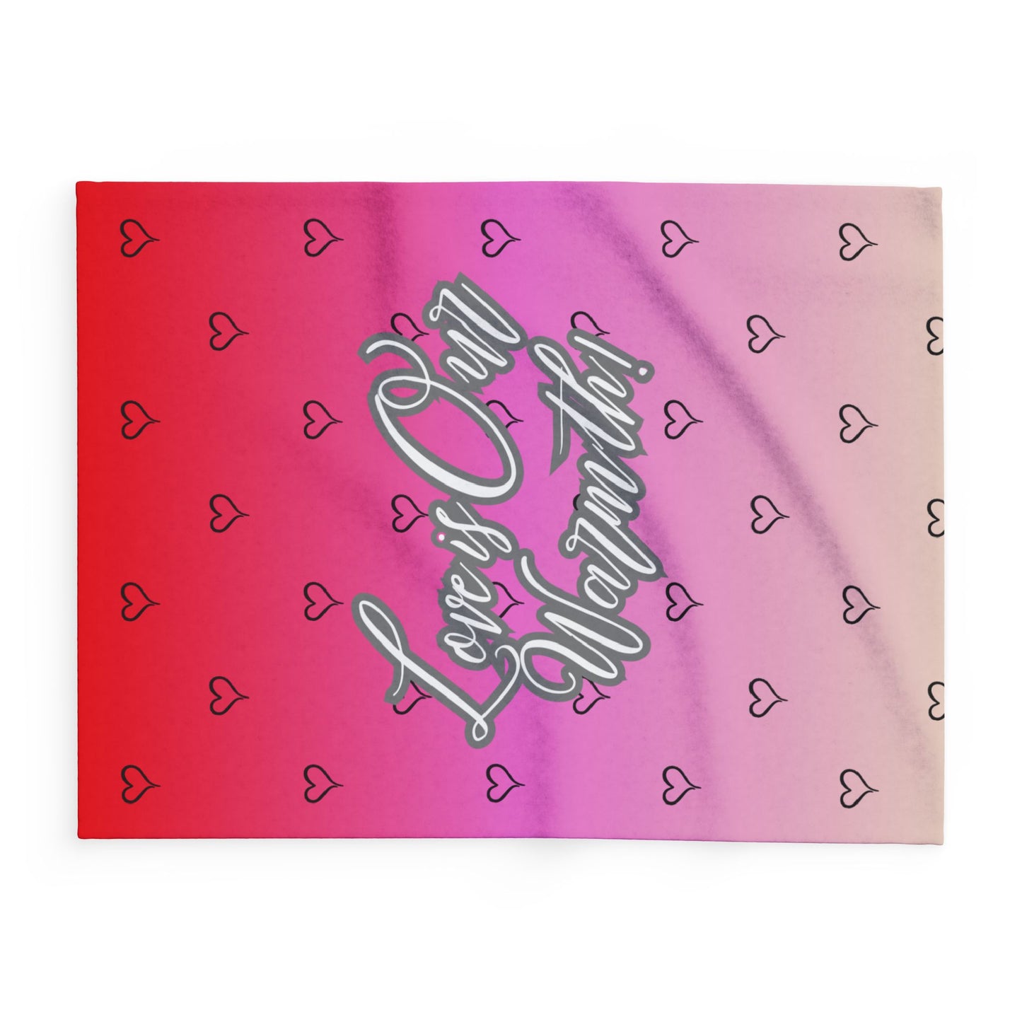 "Love is Our Warmth" Custom Valentine’s Day Fleece Blanket – Soft & Romantic Gift