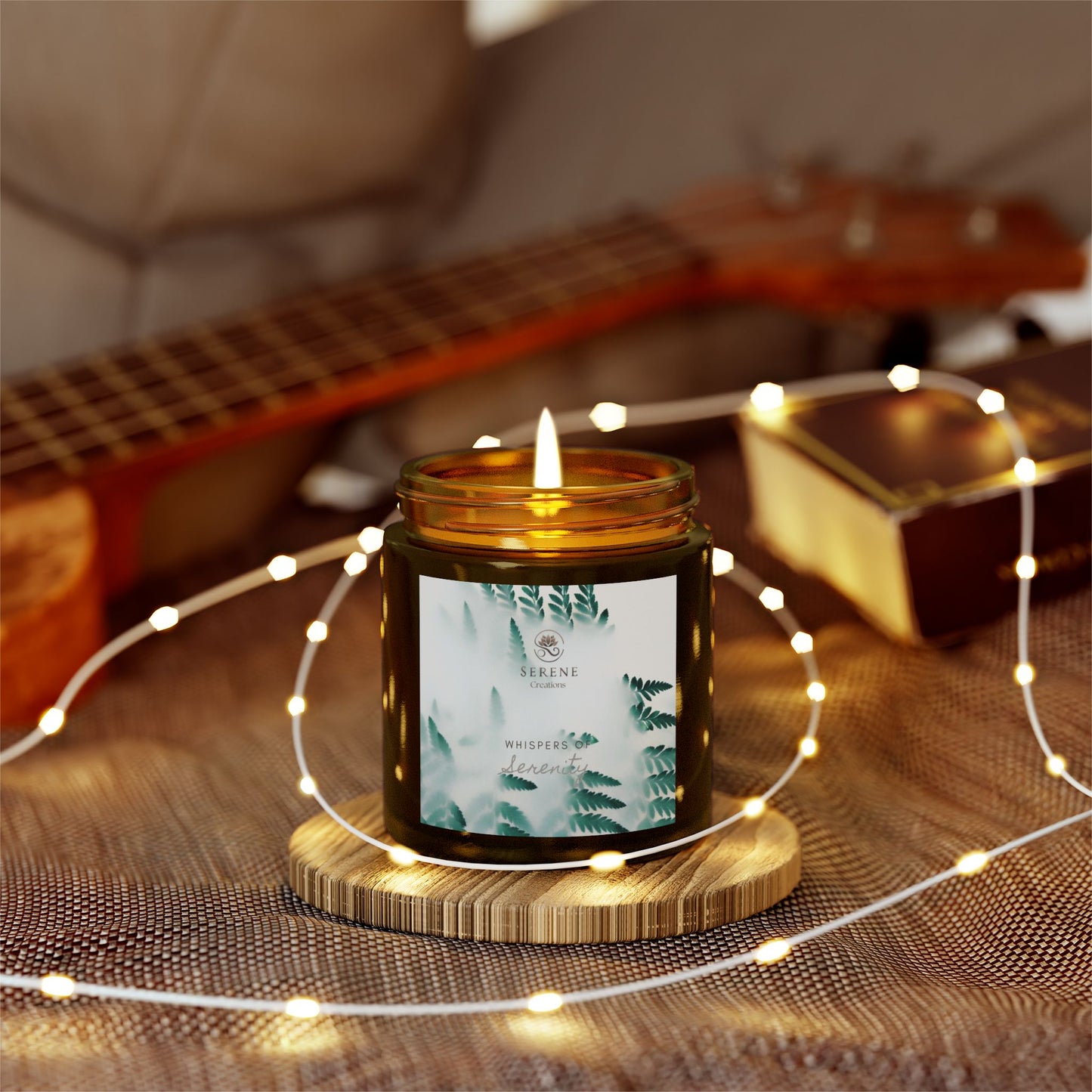 "Whispers of Serenity" Hand-Poured Scented Candle | Elegant Coconut Apricot Wax with Gold Lid