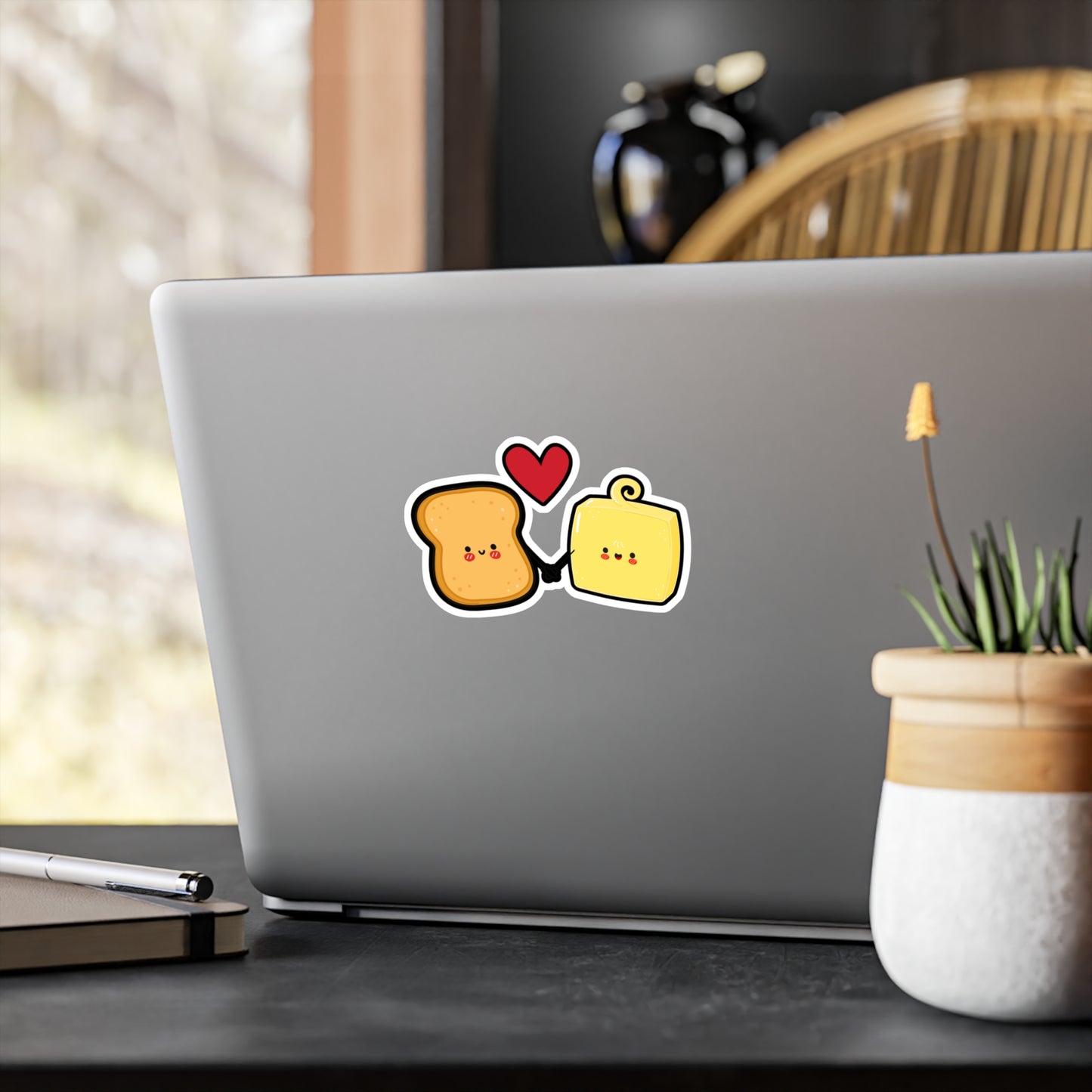 Adorable Toast & Butter Sticker – Perfect for Valentine's Day or Everyday Smiles!