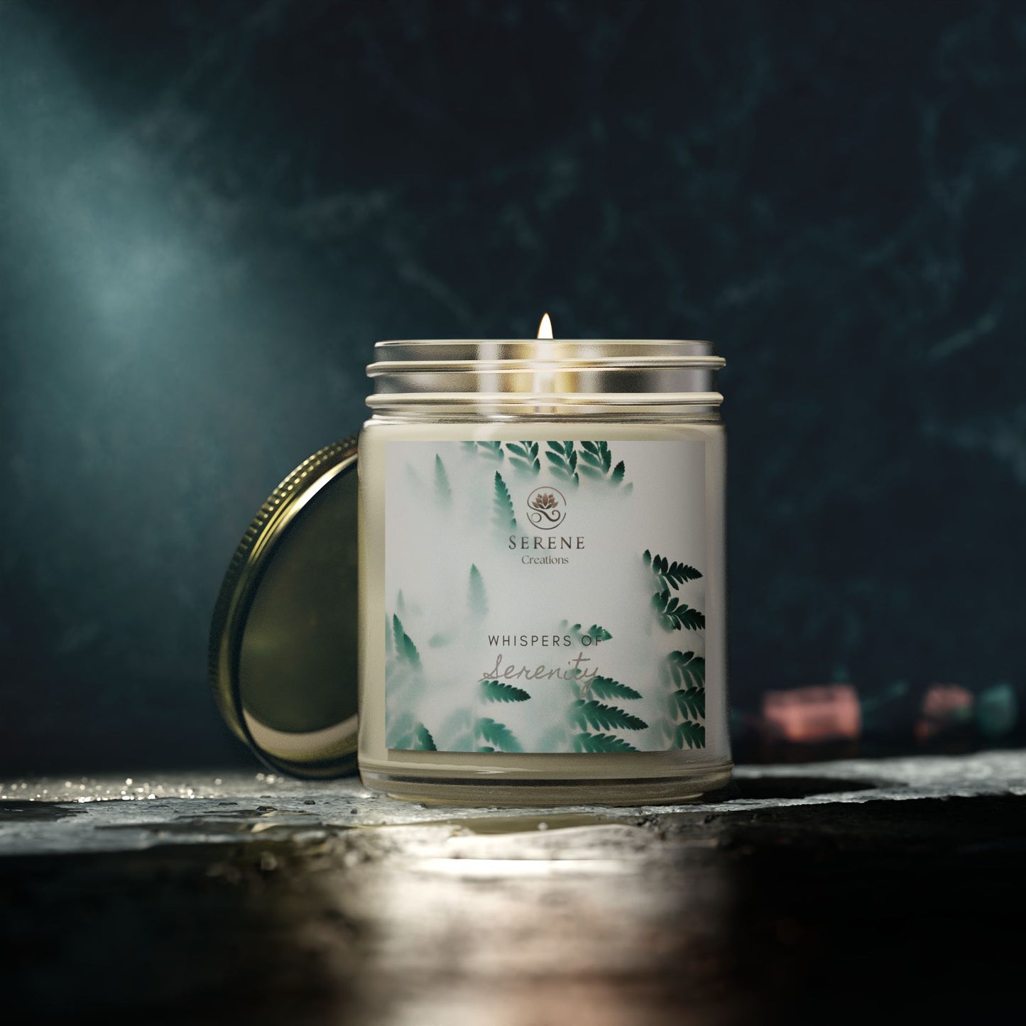 "Whispers of Serenity" Hand-Poured Scented Candle | Elegant Coconut Apricot Wax with Gold Lid
