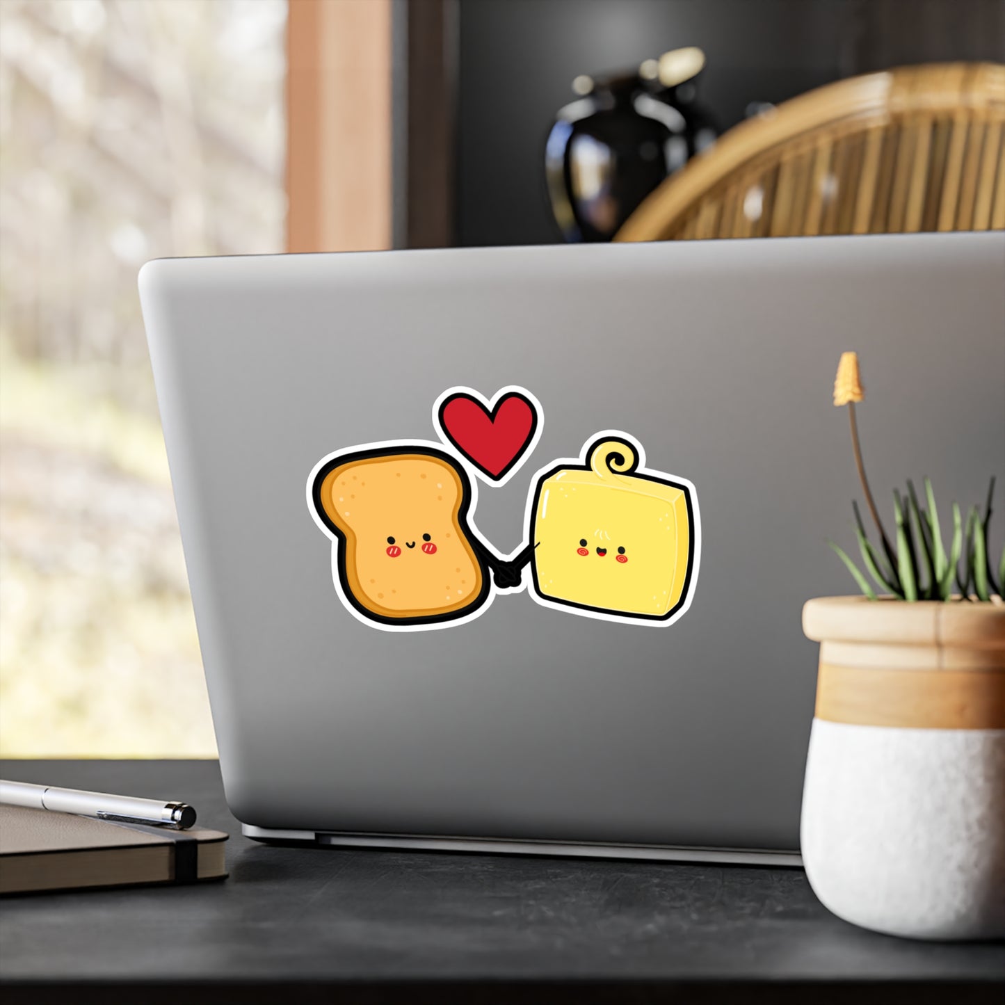 Adorable Toast & Butter Sticker – Perfect for Valentine's Day or Everyday Smiles!