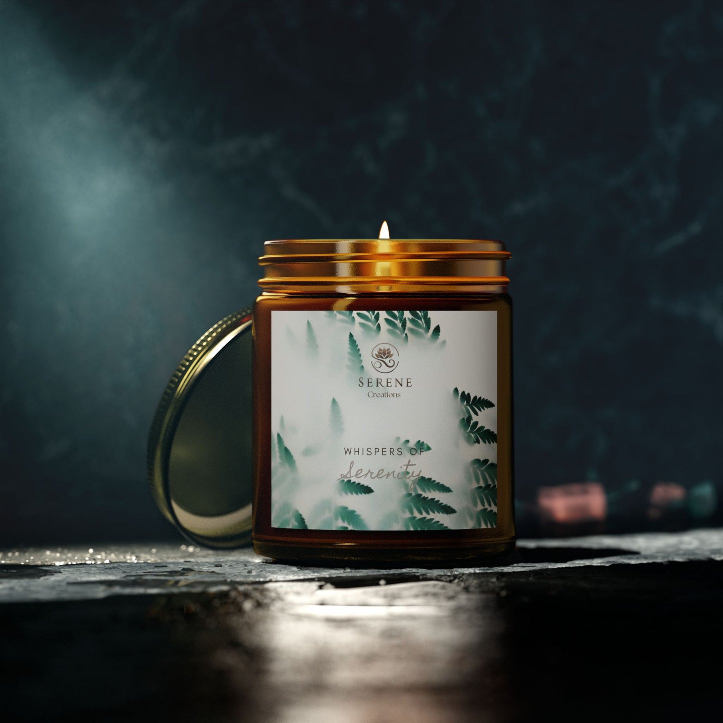 "Whispers of Serenity" Hand-Poured Scented Candle | Elegant Coconut Apricot Wax with Gold Lid