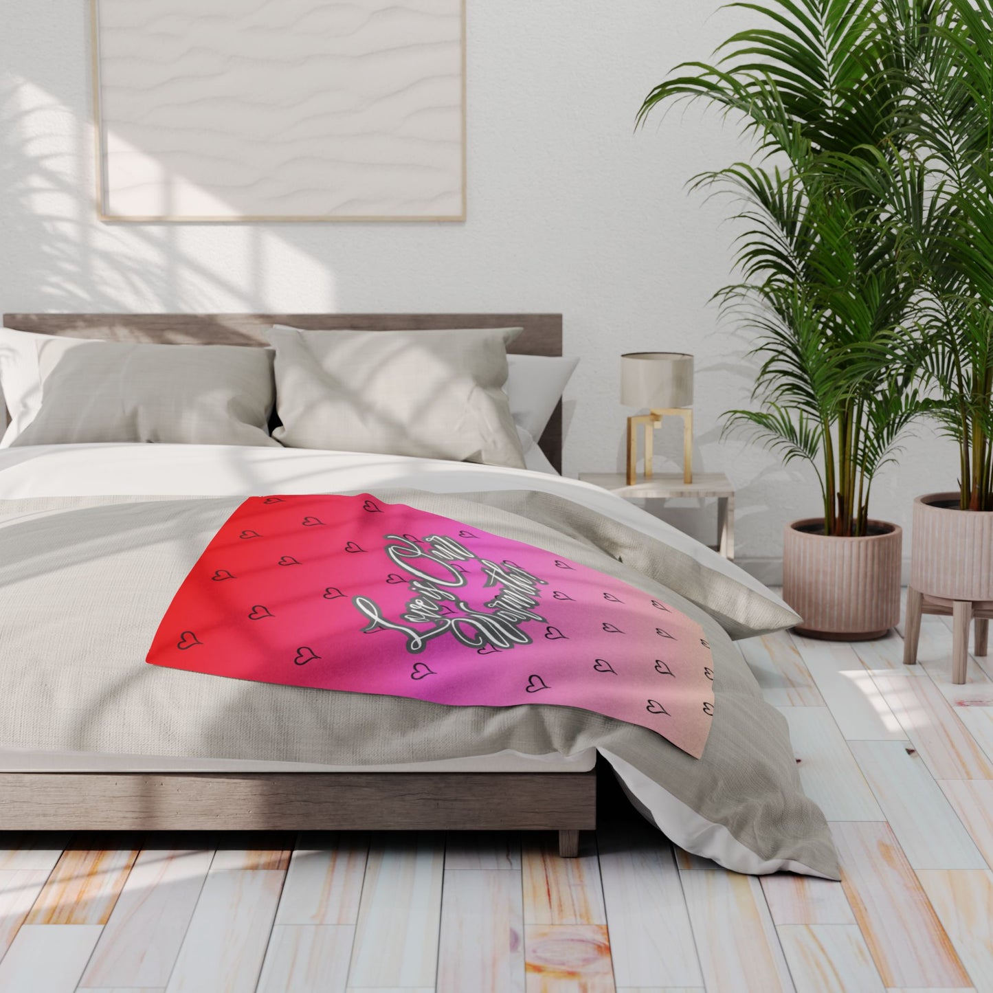 "Love is Our Warmth" Custom Valentine’s Day Fleece Blanket – Soft & Romantic Gift