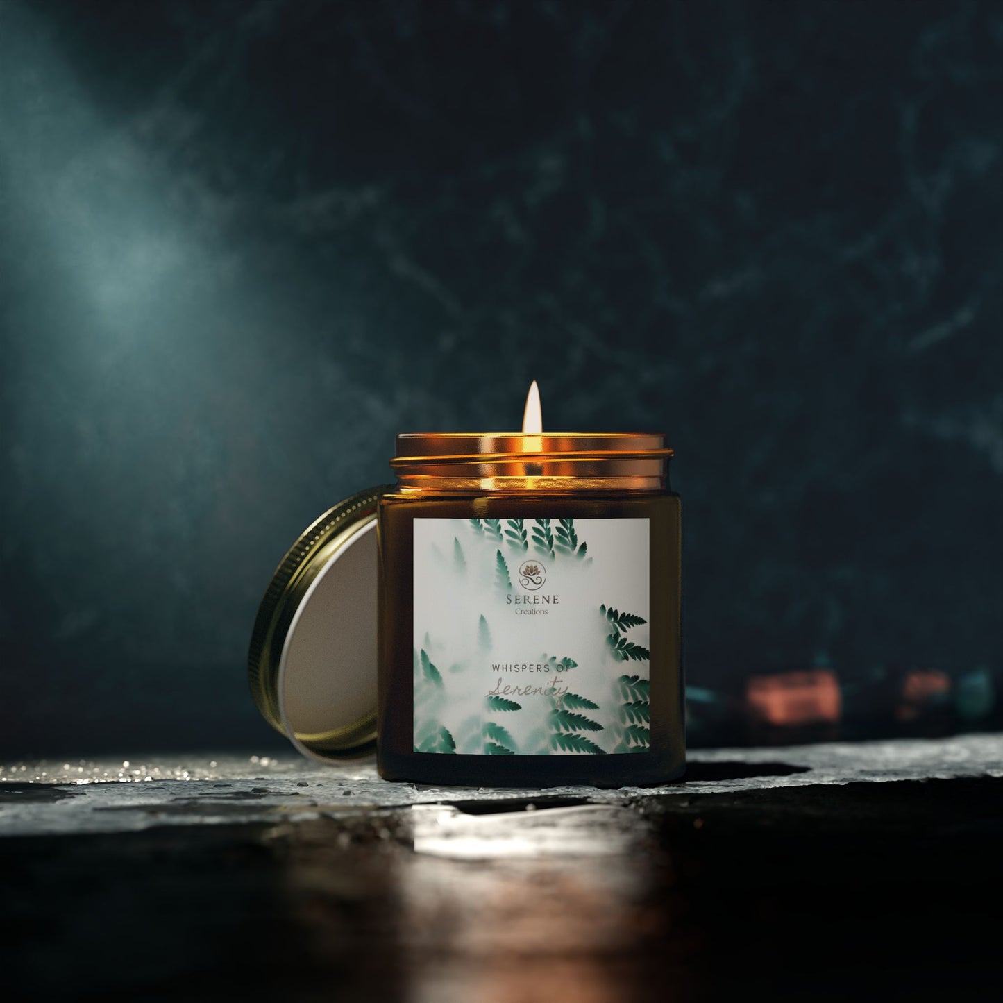 "Whispers of Serenity" Hand-Poured Scented Candle | Elegant Coconut Apricot Wax with Gold Lid