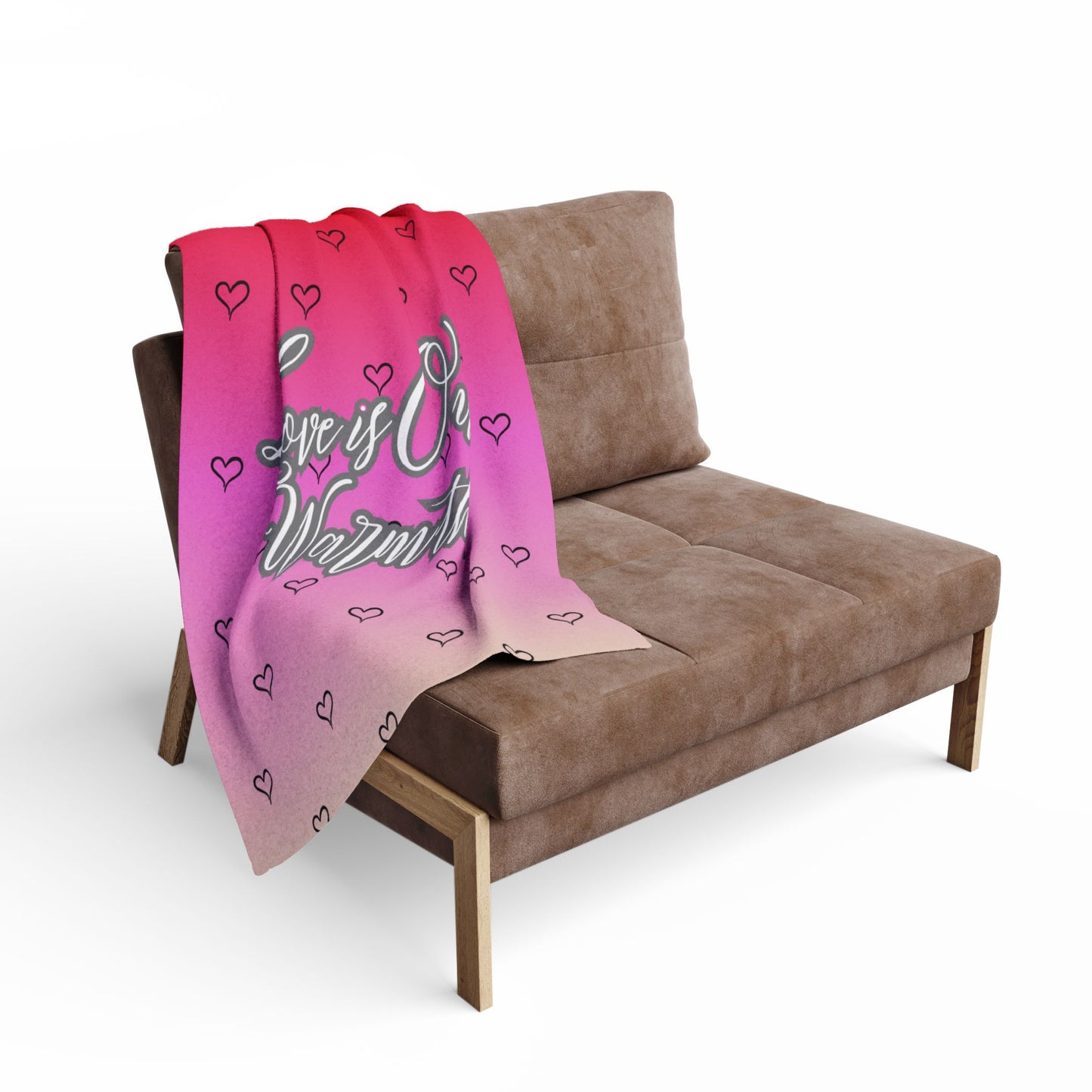 "Love is Our Warmth" Custom Valentine’s Day Fleece Blanket – Soft & Romantic Gift