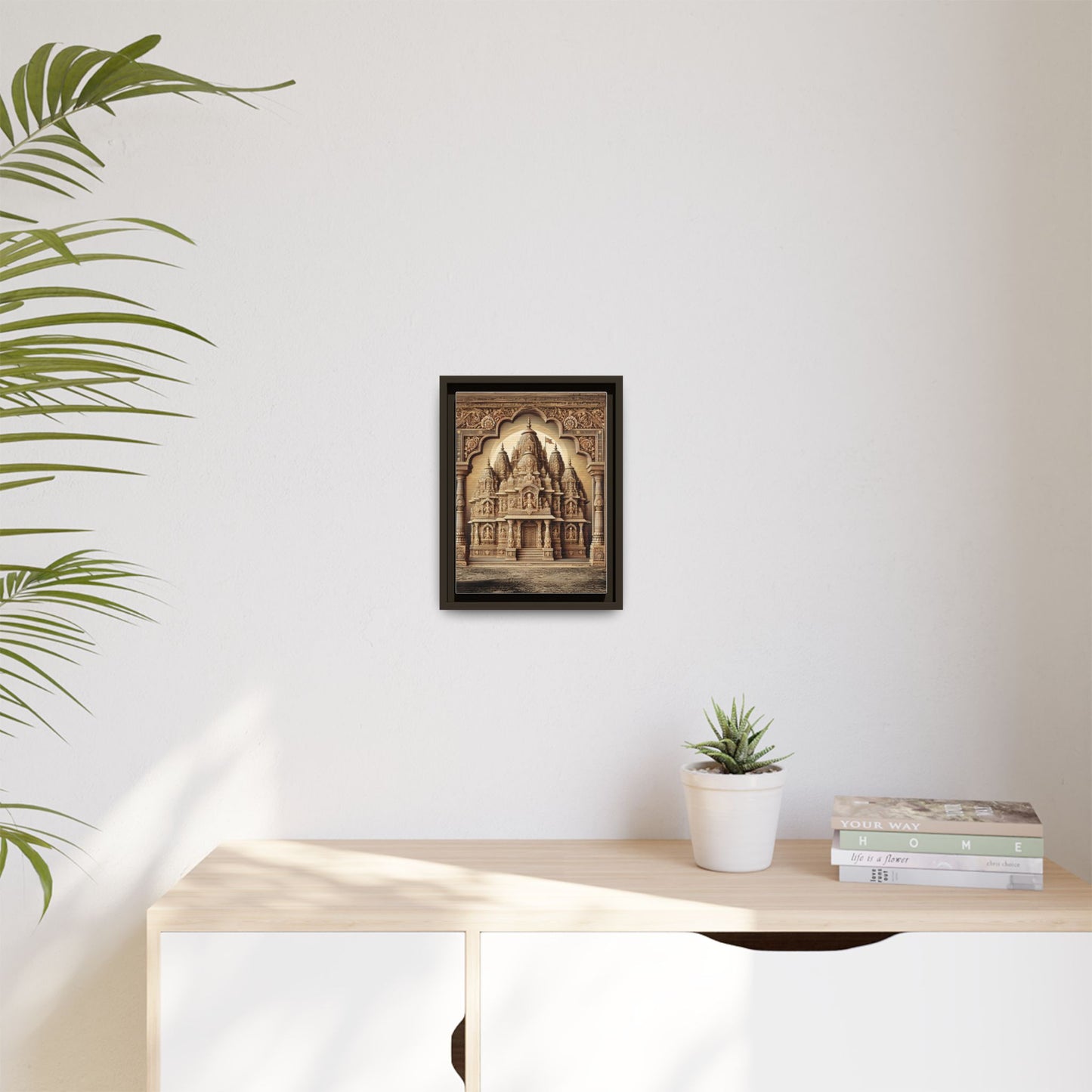 Mandir Art | Indian Temple-Inspired Canvas Print with Intricate Carvings