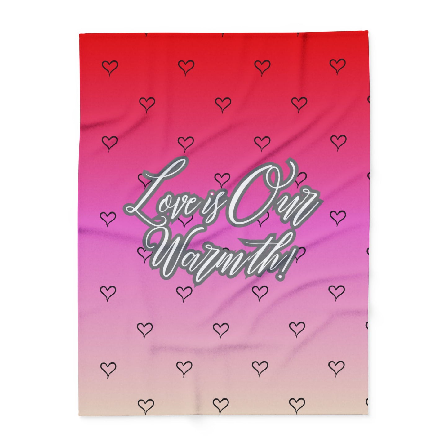 "Love is Our Warmth" Custom Valentine’s Day Fleece Blanket – Soft & Romantic Gift