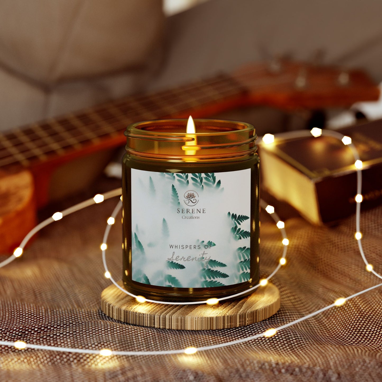 "Whispers of Serenity" Hand-Poured Scented Candle | Elegant Coconut Apricot Wax with Gold Lid