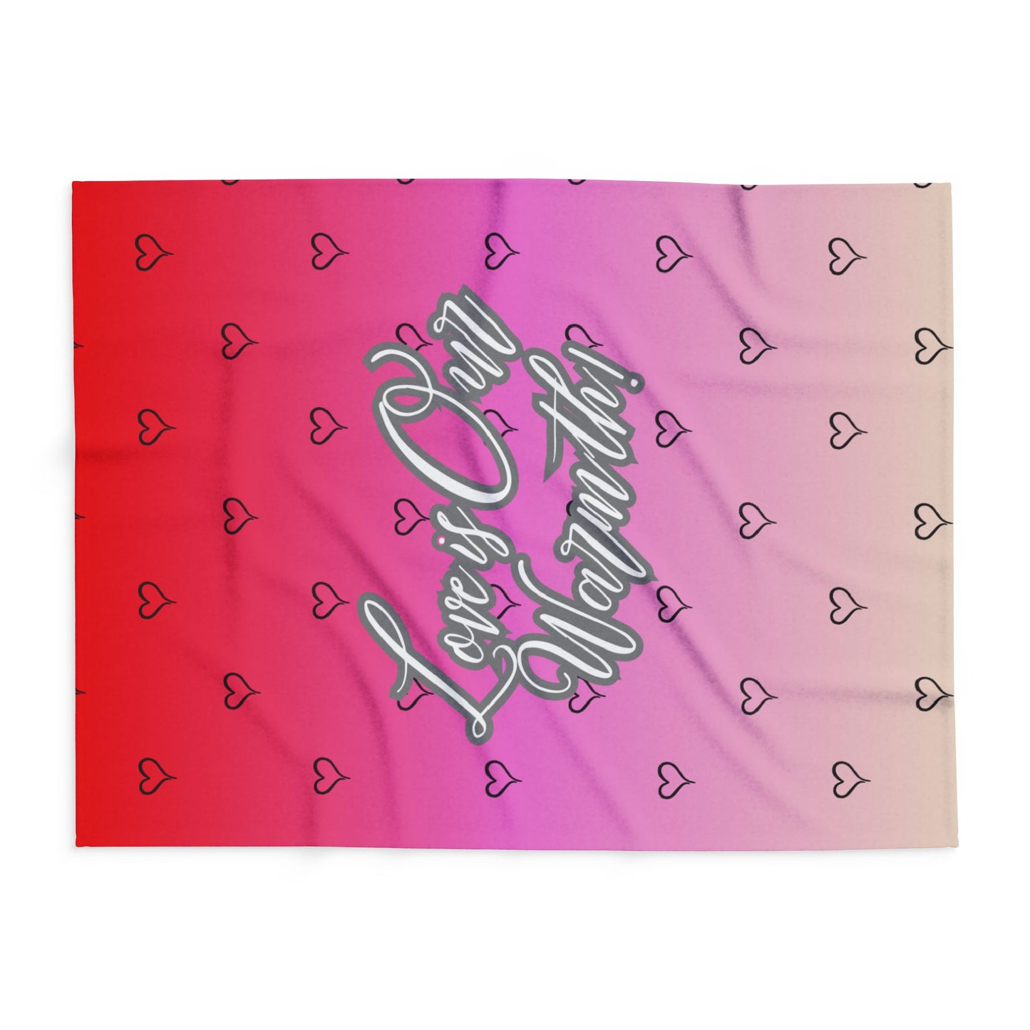 "Love is Our Warmth" Custom Valentine’s Day Fleece Blanket – Soft & Romantic Gift