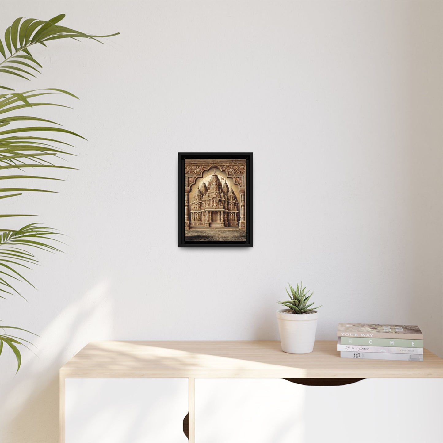 Mandir Art | Indian Temple-Inspired Canvas Print with Intricate Carvings