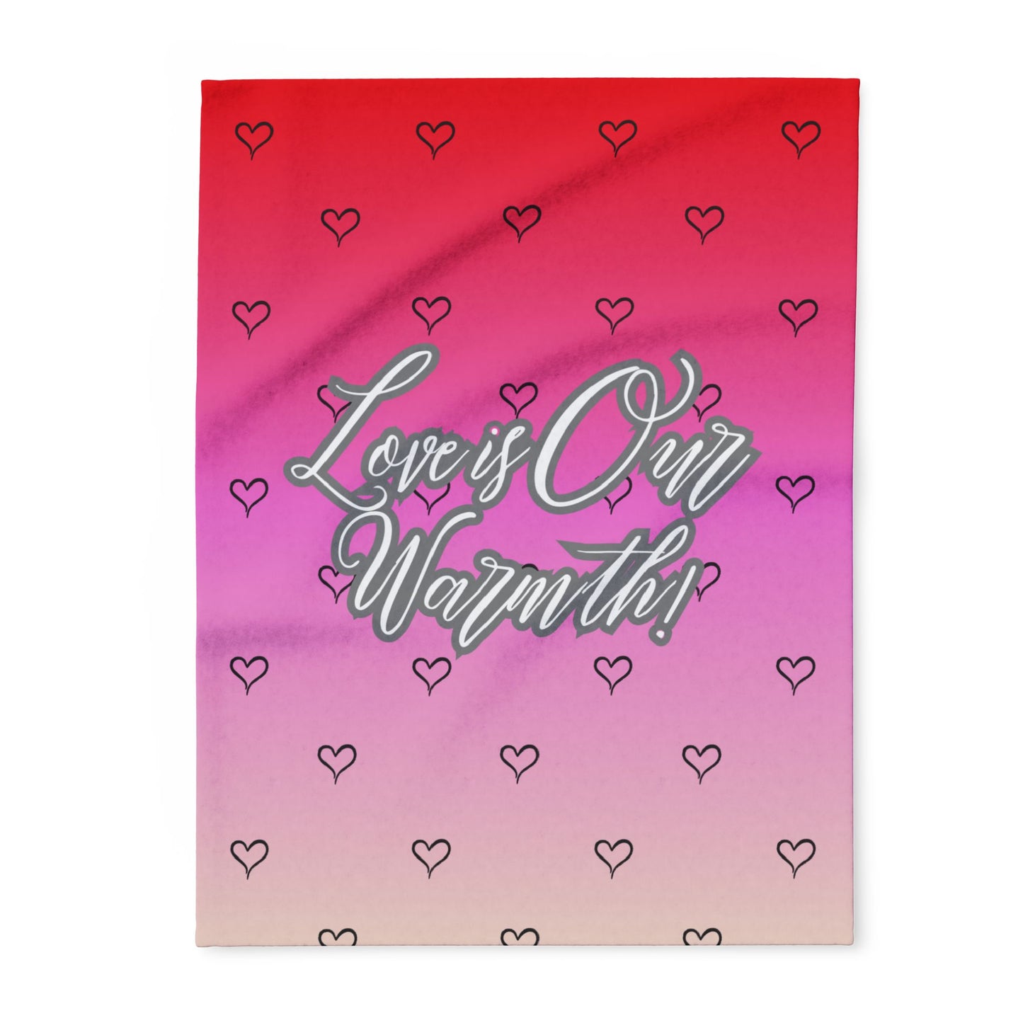 "Love is Our Warmth" Custom Valentine’s Day Fleece Blanket – Soft & Romantic Gift