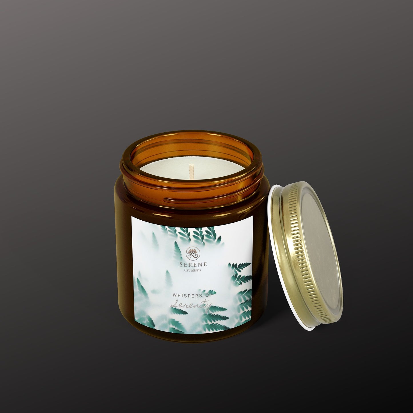 "Whispers of Serenity" Hand-Poured Scented Candle | Elegant Coconut Apricot Wax with Gold Lid