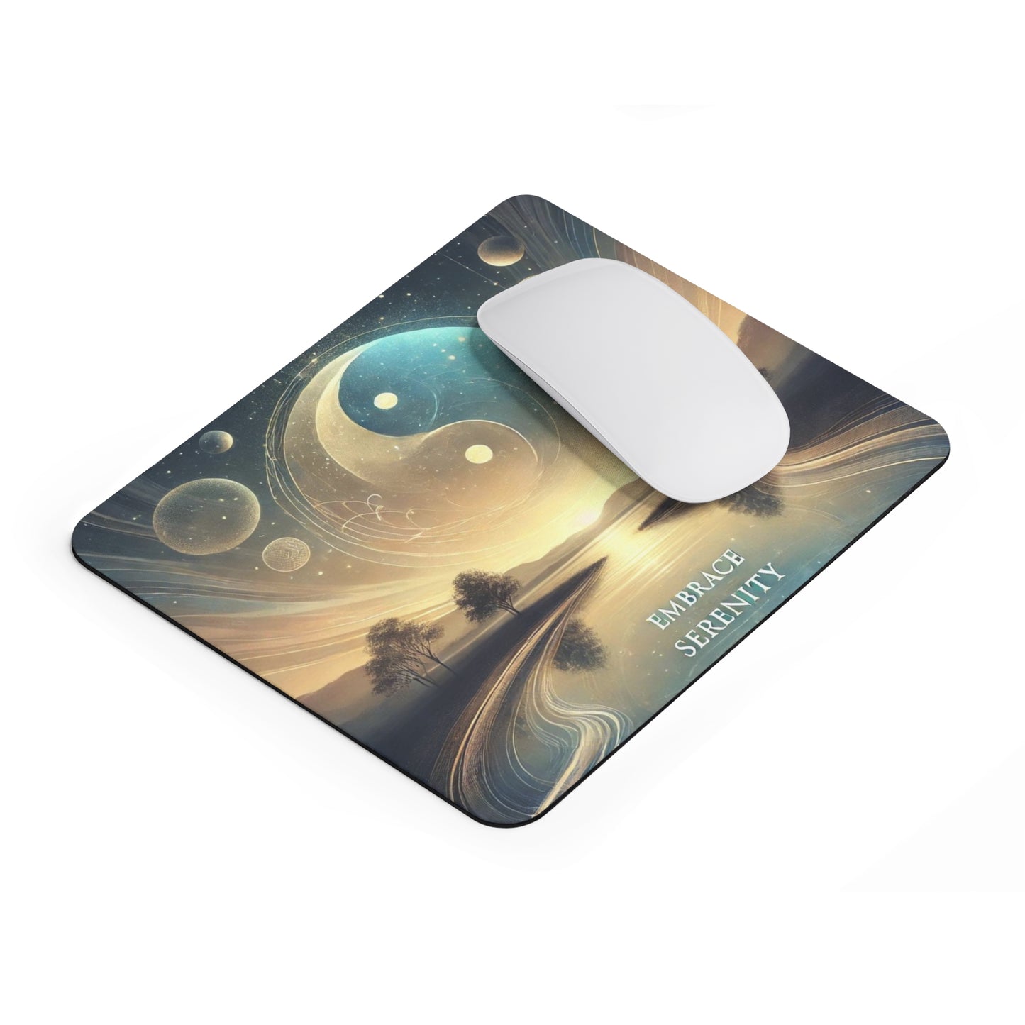 Embrace Serenity" Mouse Pad | Artistic & Durable Desk Accent