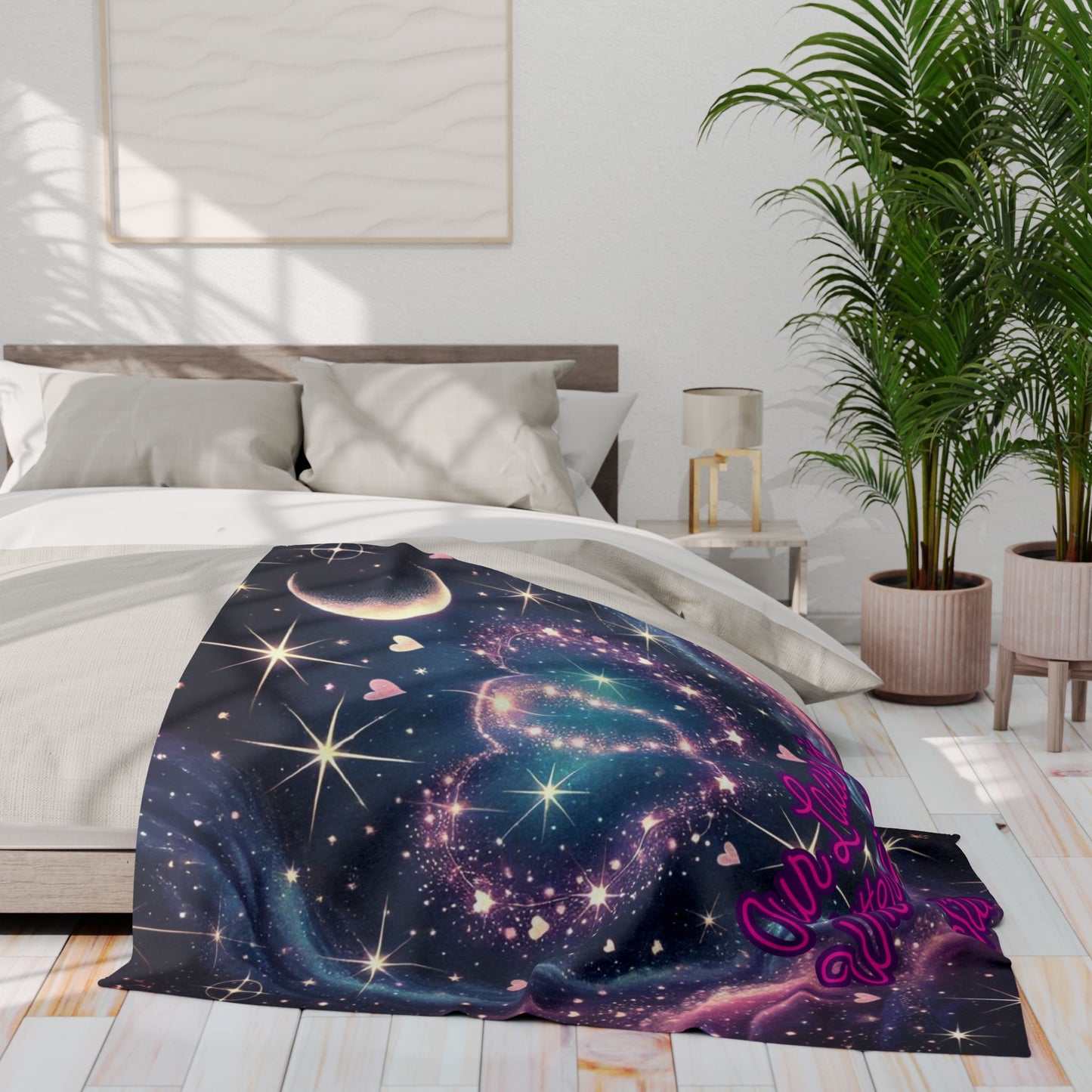 "Our Love is Written in the Stars" Fleece Blanket – Cozy, Celestial, and Heartfelt ✨💖