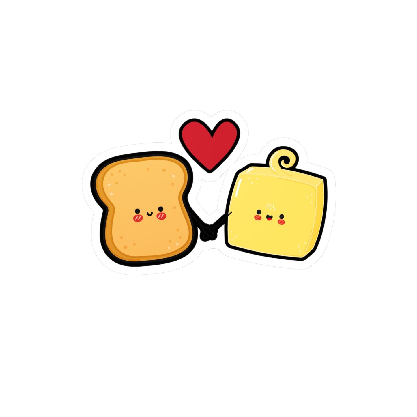 Adorable Toast & Butter Sticker – Perfect for Valentine's Day or Everyday Smiles!