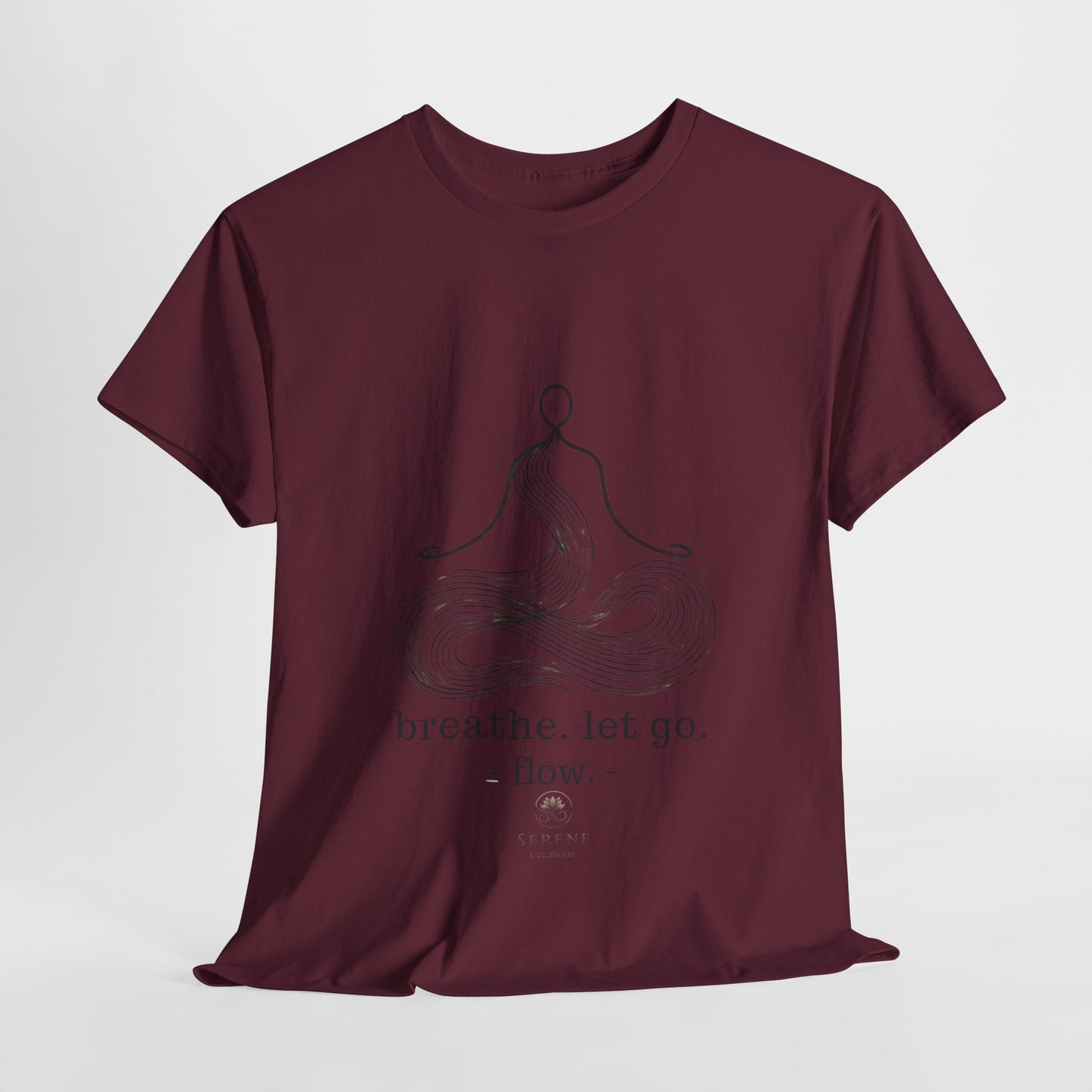 Breathe. Let Go. Flow." Minimalist Line Art T-Shirt – Mindfulness, Yoga & Serenity 🌿✨
