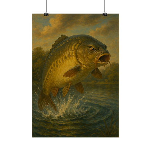 Angry Carp Poster | Stoere Vissenposter voor Vissers & Outdoor Liefhebbers