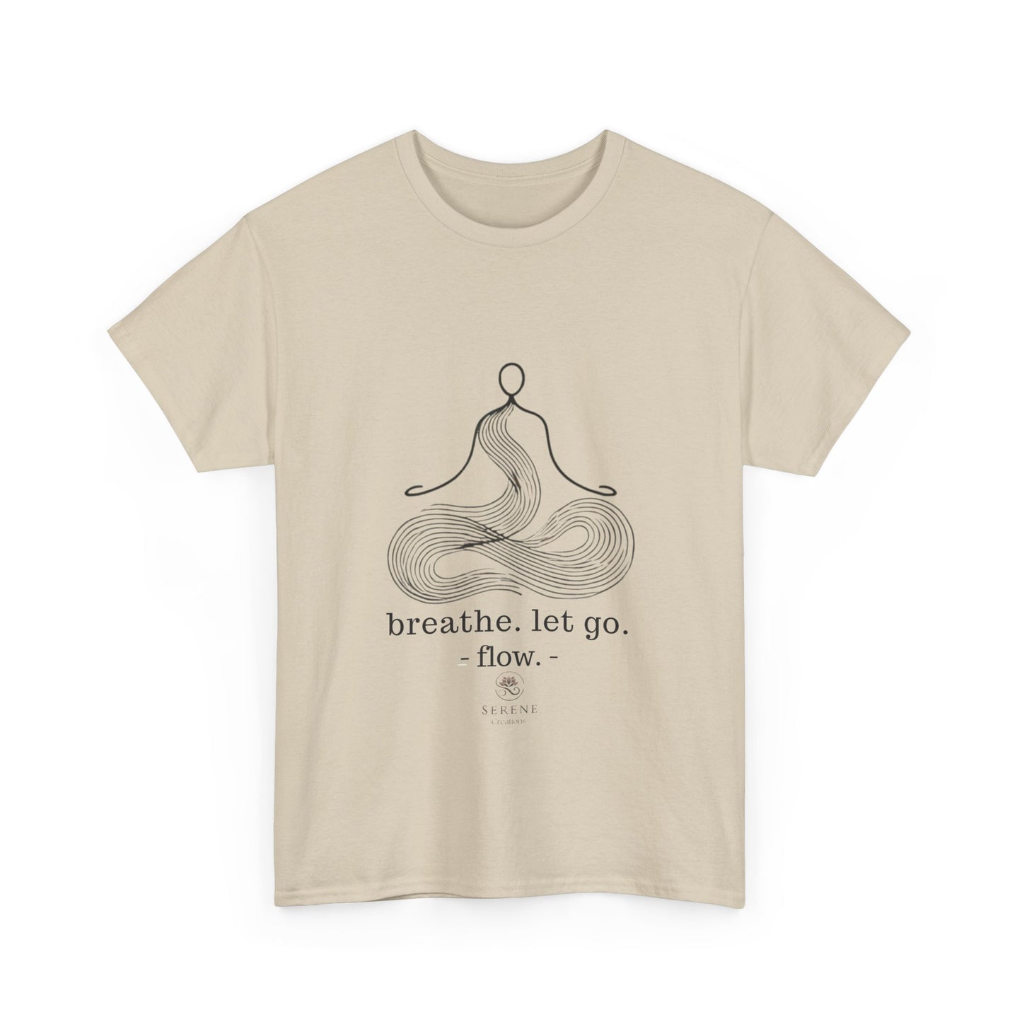 Breathe. Let Go. Flow." Minimalist Line Art T-Shirt – Mindfulness, Yoga & Serenity 🌿✨