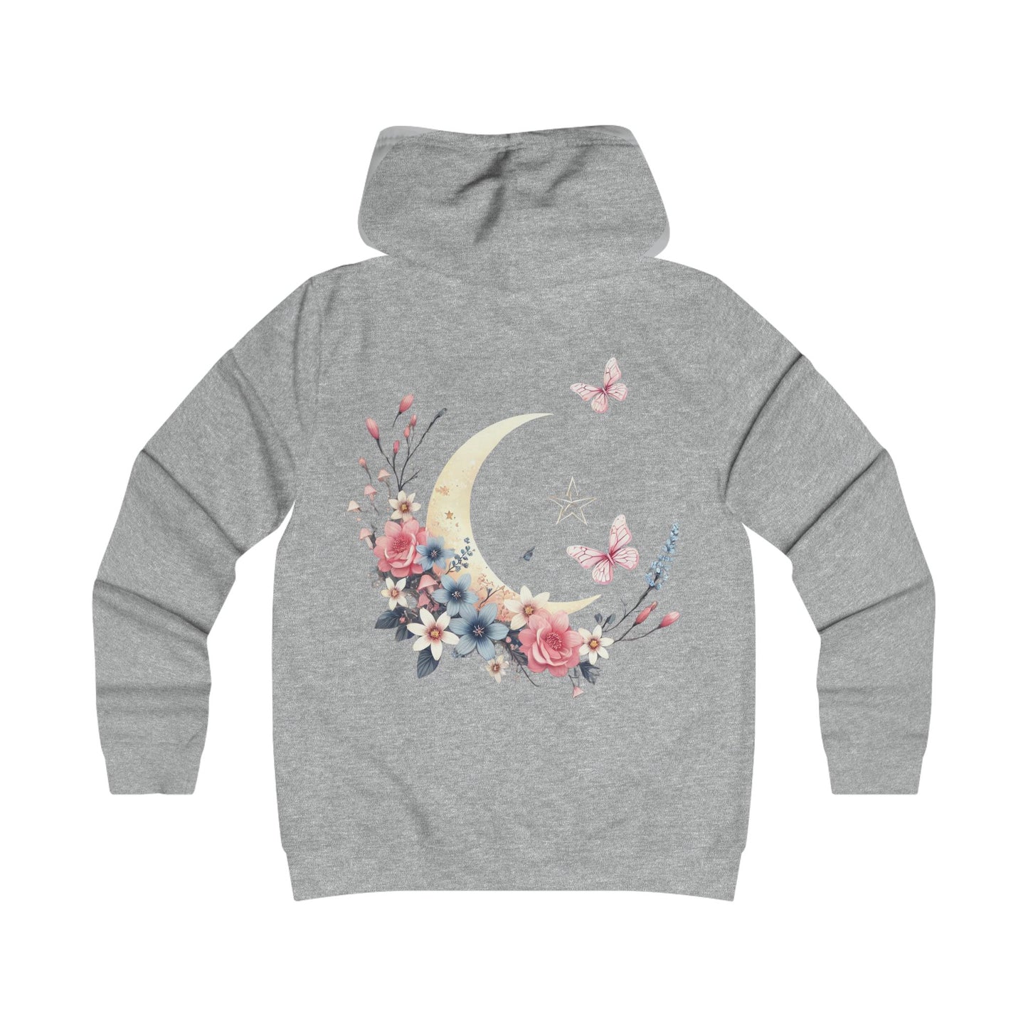 Moonlit Blossoms – Ladies’ College Hoodie with Feminine Fit & Comfort