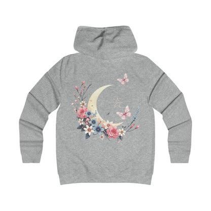 Moonlit Blossoms – Ladies’ College Hoodie with Feminine Fit & Comfort
