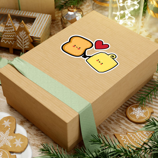 Adorable Toast & Butter Sticker – Perfect for Valentine's Day or Everyday Smiles!