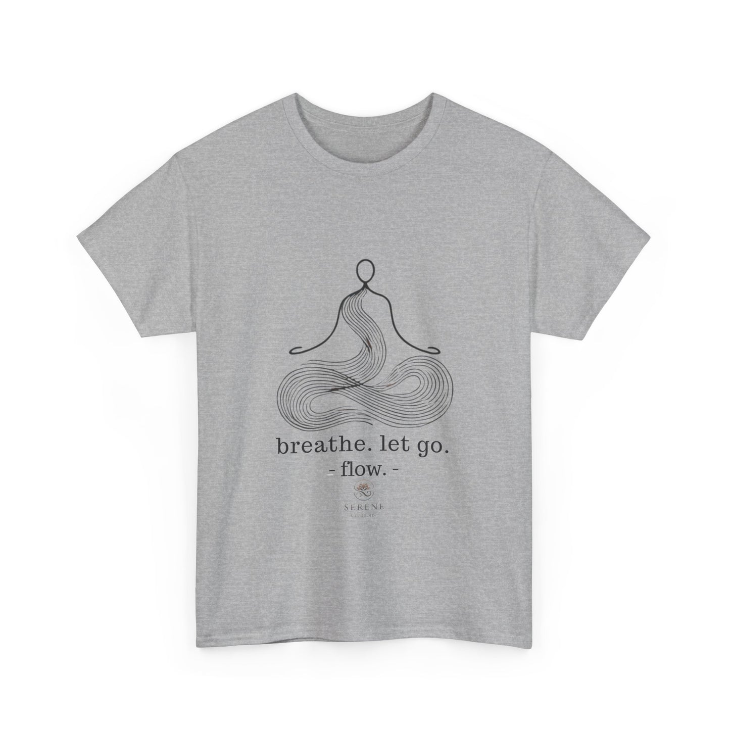 Breathe. Let Go. Flow." Minimalist Line Art T-Shirt – Mindfulness, Yoga & Serenity 🌿✨