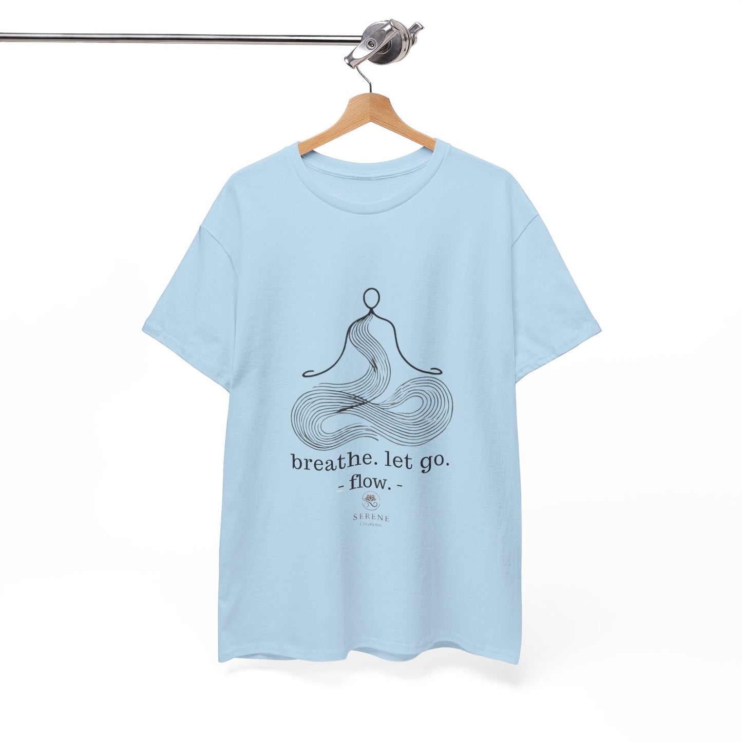 Breathe. Let Go. Flow." Minimalist Line Art T-Shirt – Mindfulness, Yoga & Serenity 🌿✨