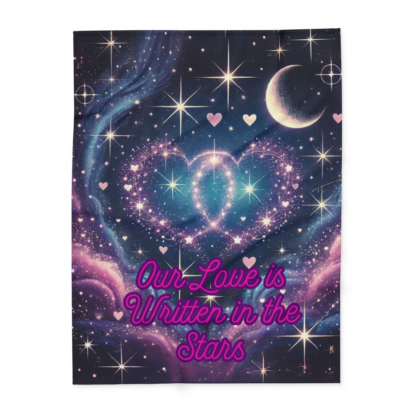 "Our Love is Written in the Stars" Fleece Blanket – Cozy, Celestial, and Heartfelt ✨💖