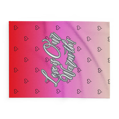 "Love is Our Warmth" Custom Valentine’s Day Fleece Blanket – Soft & Romantic Gift