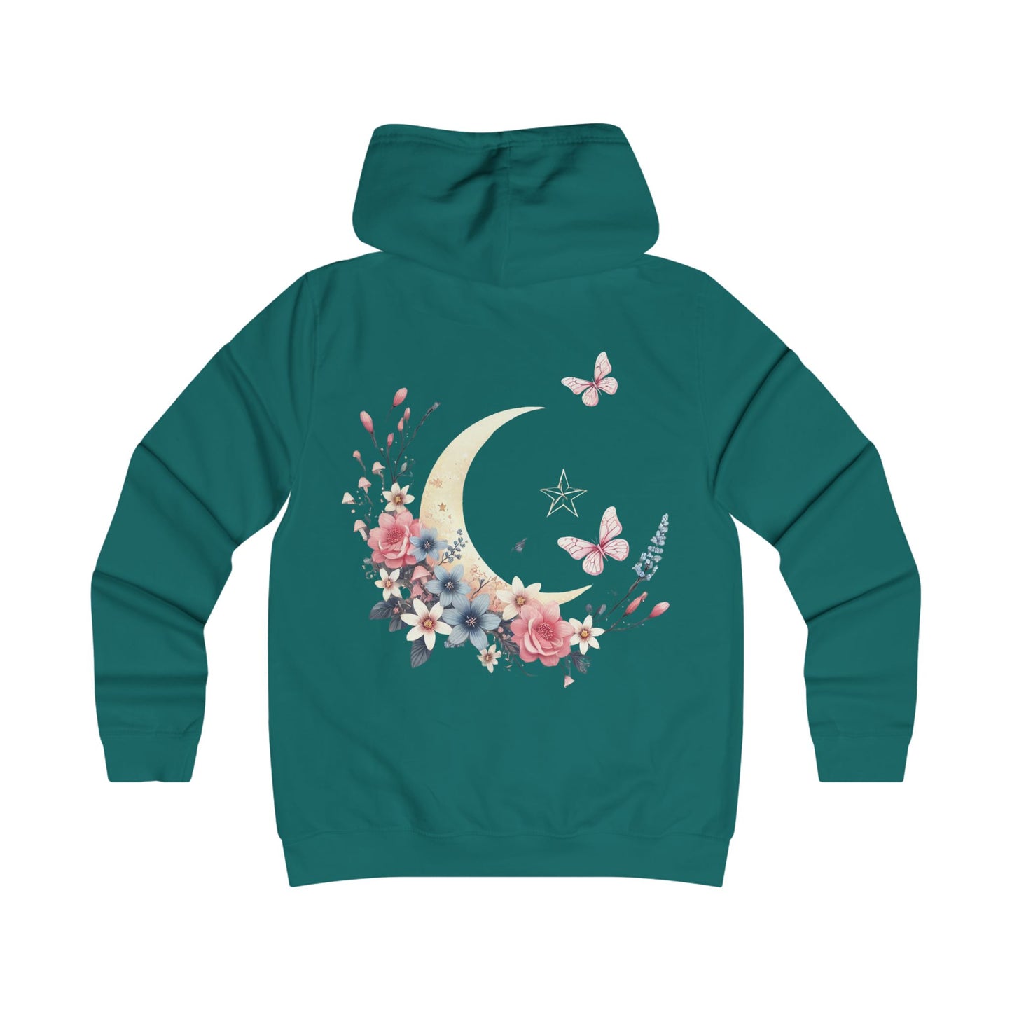 Moonlit Blossoms – Ladies’ College Hoodie with Feminine Fit & Comfort