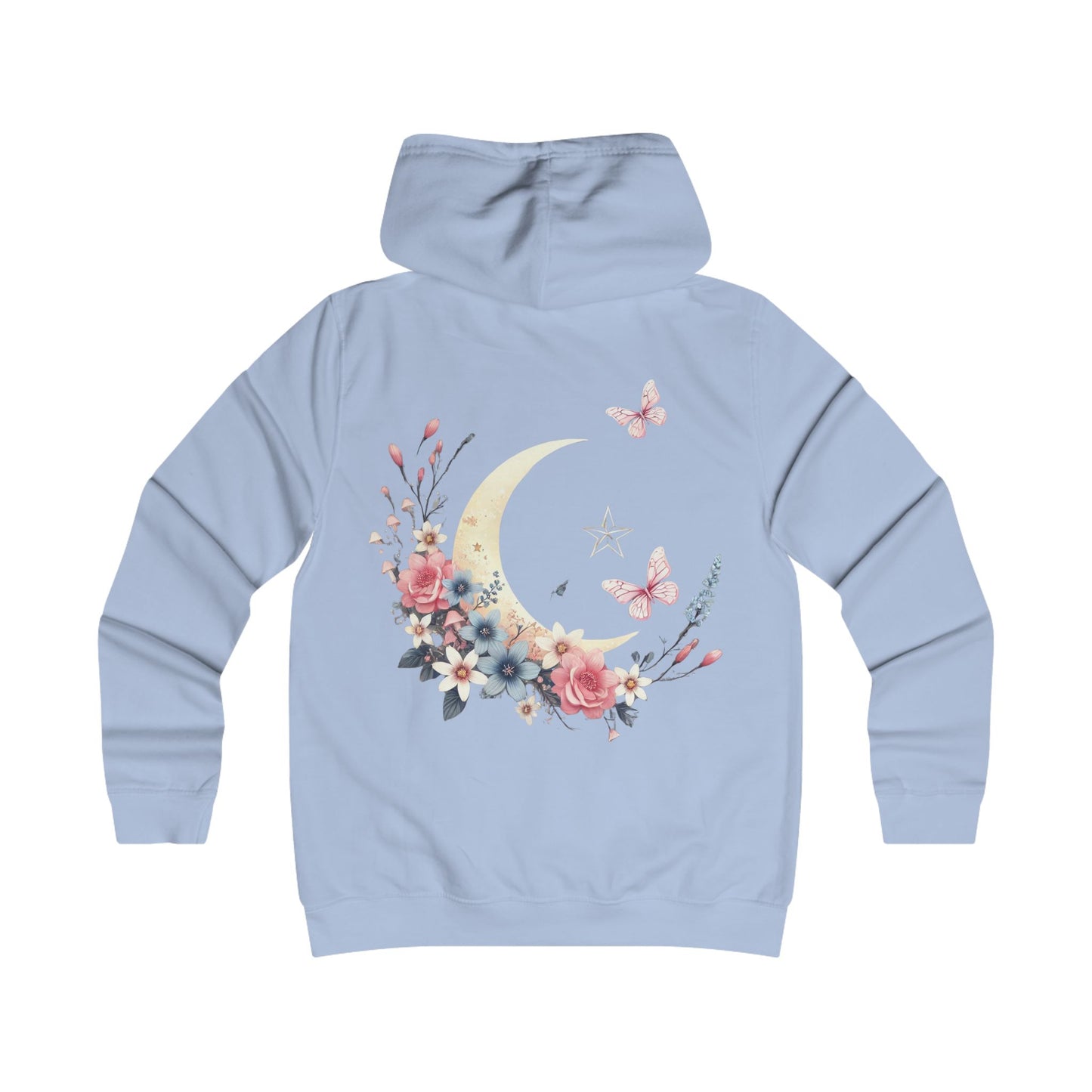 Moonlit Blossoms – Ladies’ College Hoodie with Feminine Fit & Comfort
