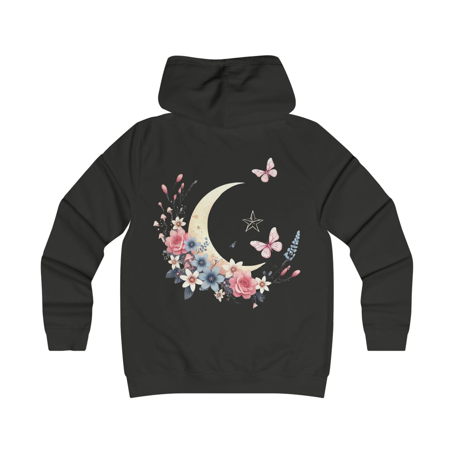 Moonlit Blossoms – Ladies’ College Hoodie with Feminine Fit & Comfort