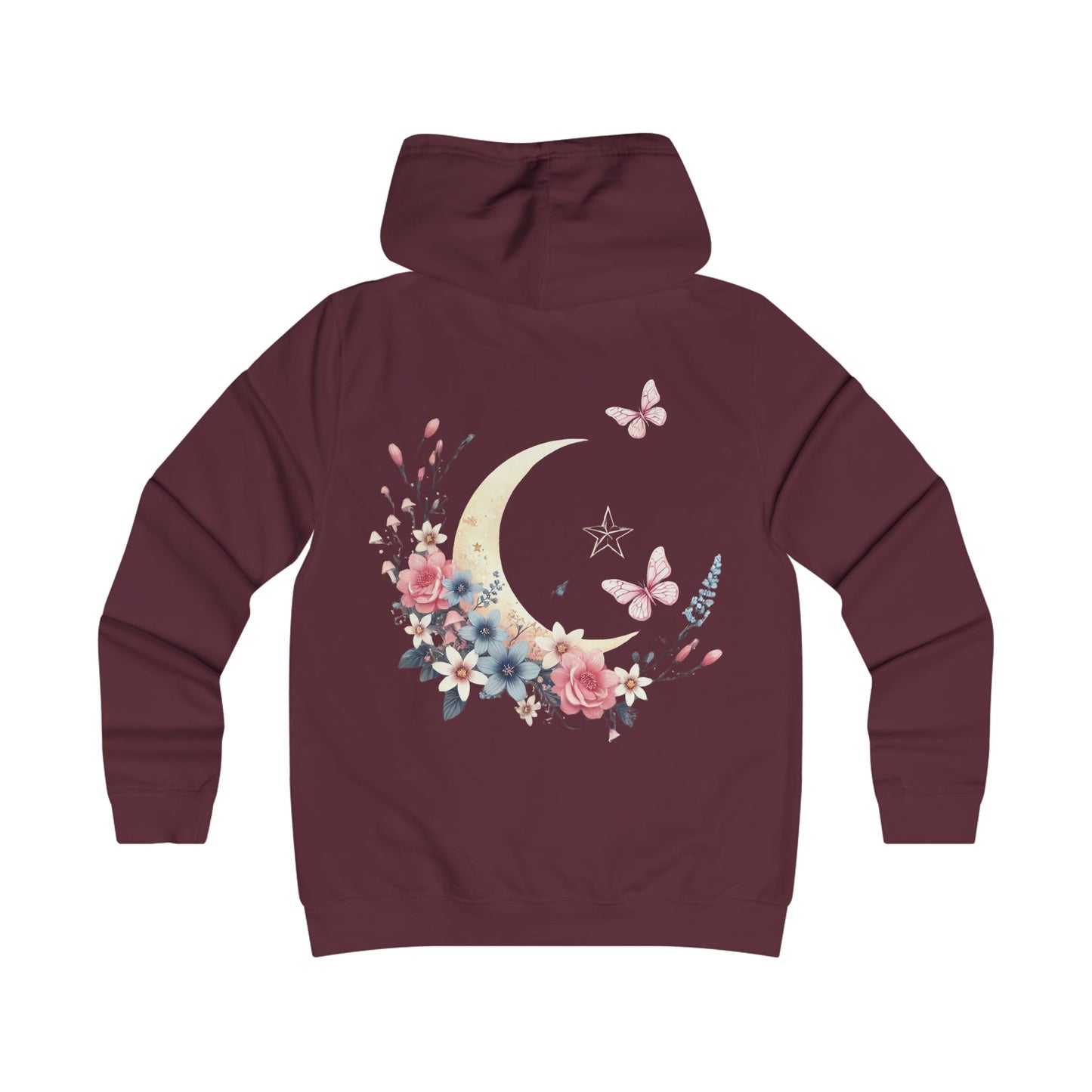 Moonlit Blossoms – Ladies’ College Hoodie with Feminine Fit & Comfort