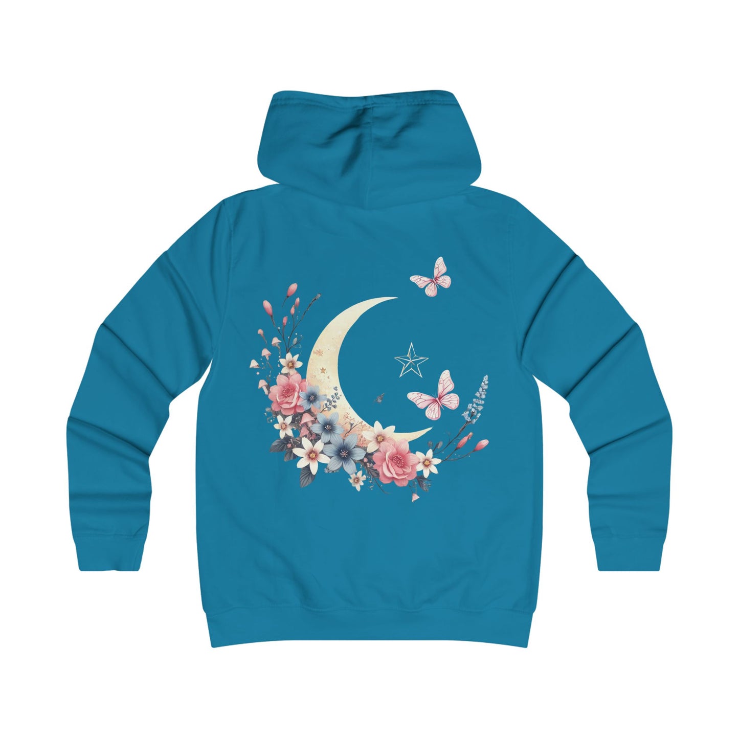 Moonlit Blossoms – Ladies’ College Hoodie with Feminine Fit & Comfort