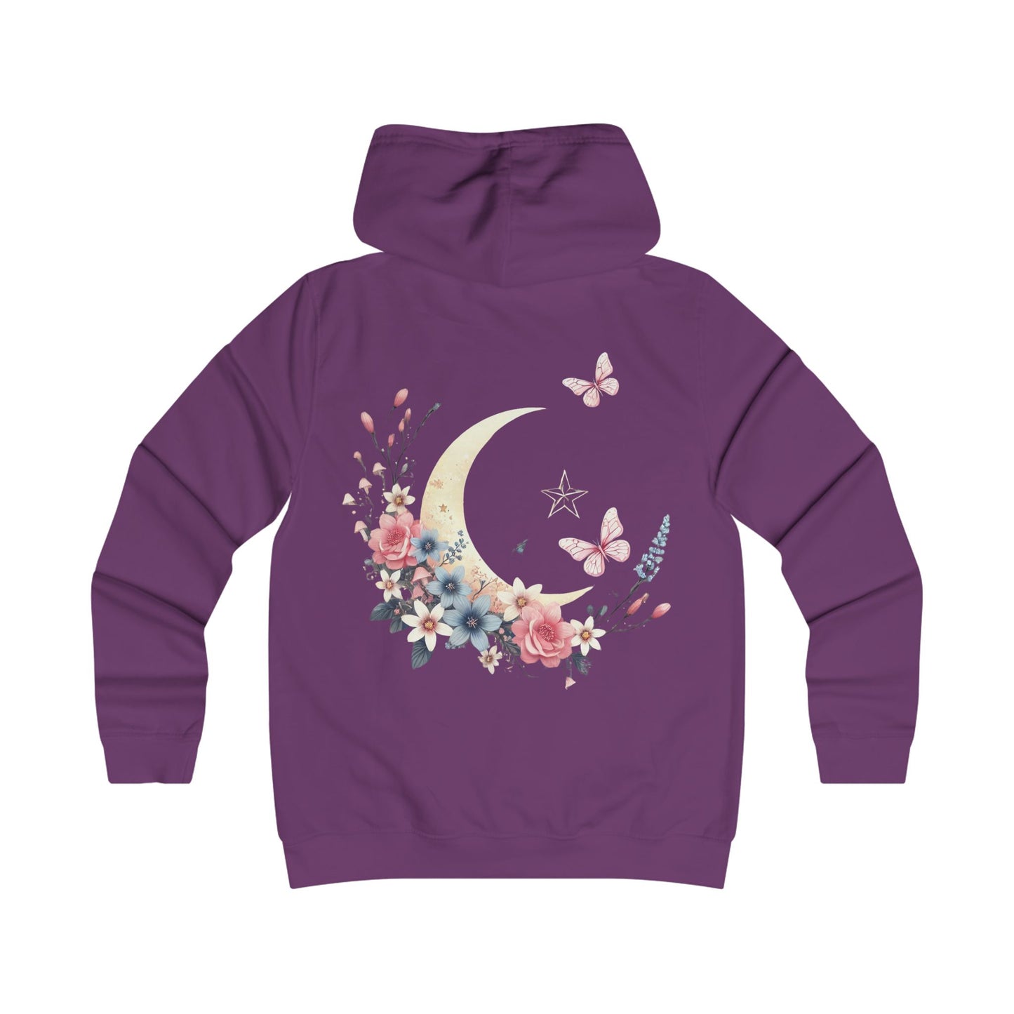 Moonlit Blossoms – Ladies’ College Hoodie with Feminine Fit & Comfort