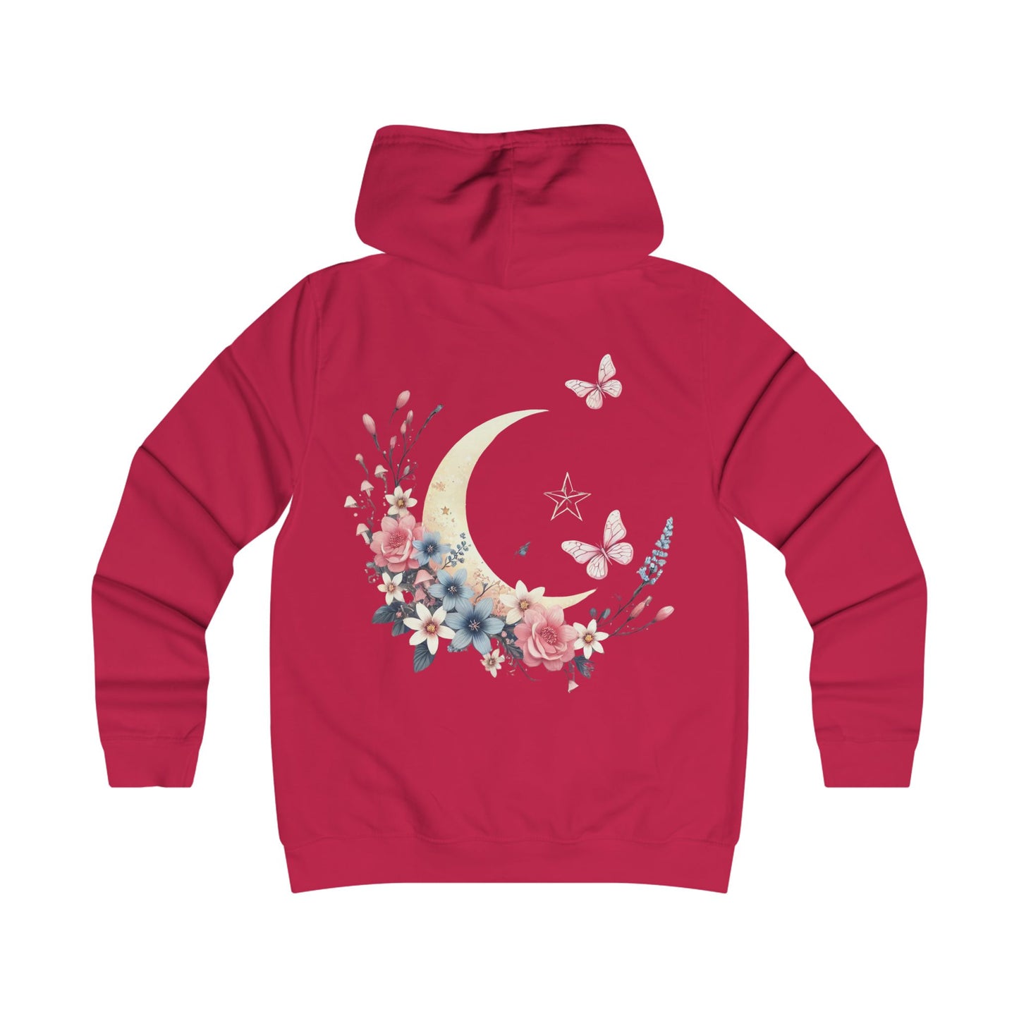Moonlit Blossoms – Ladies’ College Hoodie with Feminine Fit & Comfort