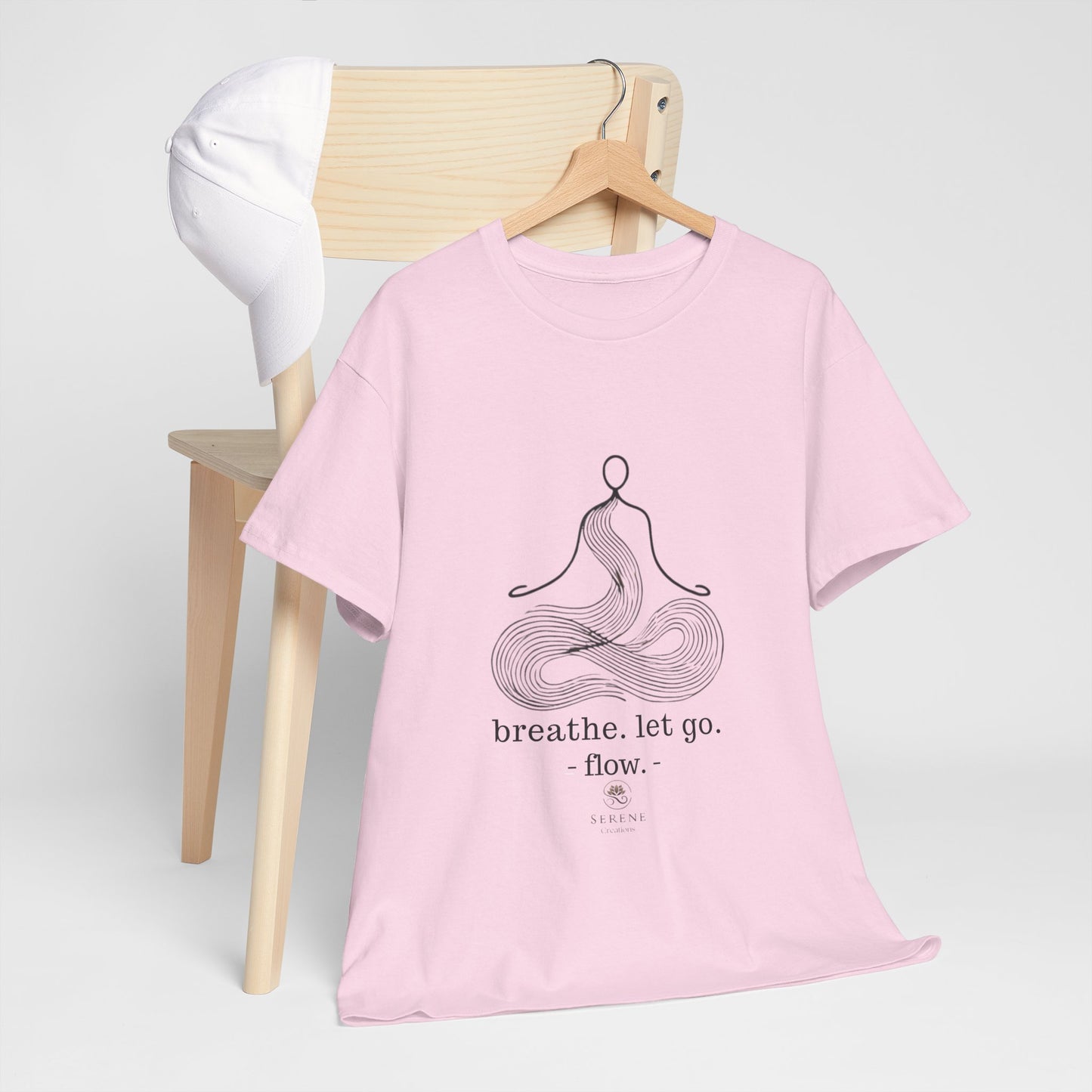 Breathe. Let Go. Flow." Minimalist Line Art T-Shirt – Mindfulness, Yoga & Serenity 🌿✨