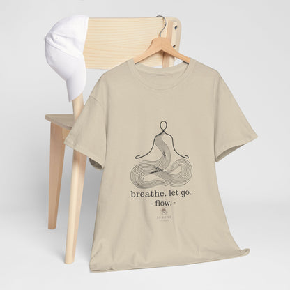 Breathe. Let Go. Flow." Minimalist Line Art T-Shirt – Mindfulness, Yoga & Serenity 🌿✨