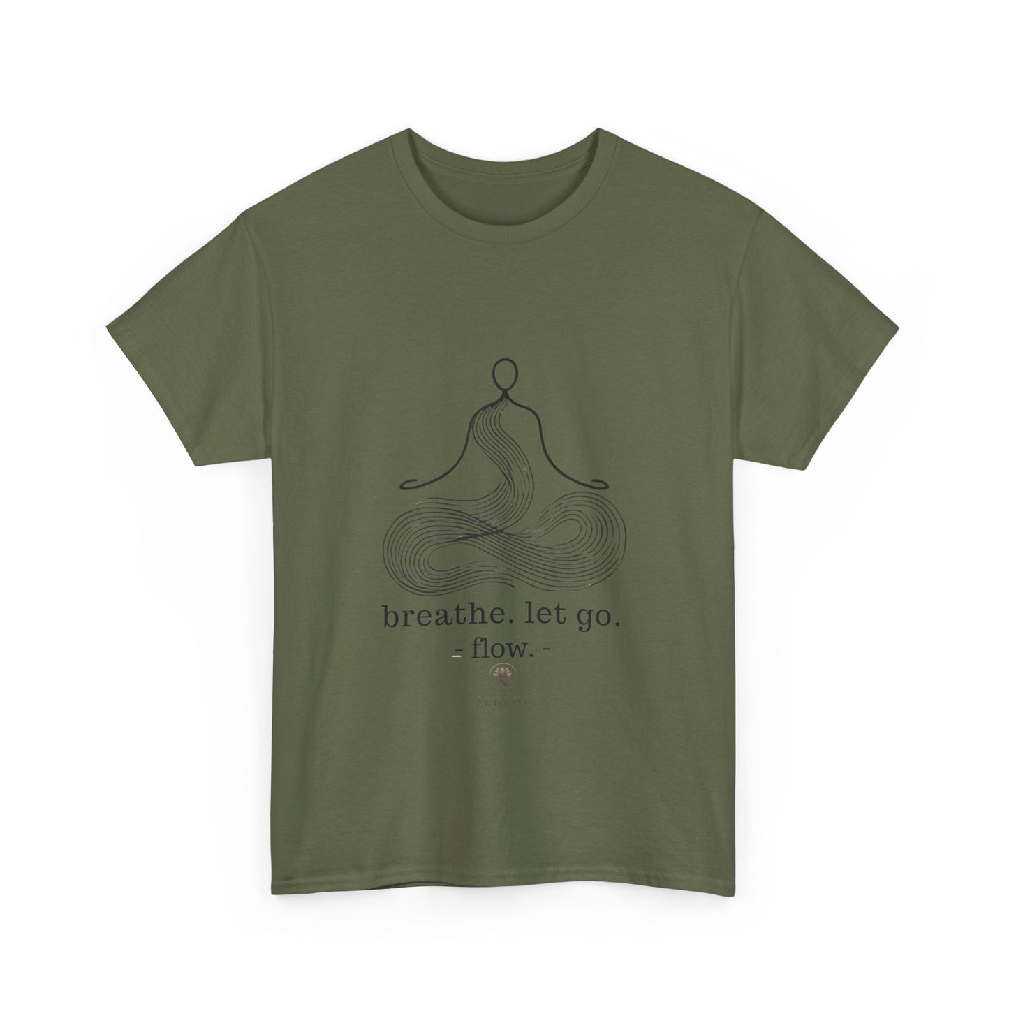 Breathe. Let Go. Flow." Minimalist Line Art T-Shirt – Mindfulness, Yoga & Serenity 🌿✨