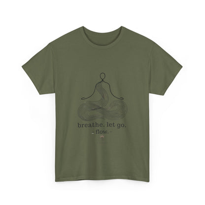 Breathe. Let Go. Flow." Minimalist Line Art T-Shirt – Mindfulness, Yoga & Serenity 🌿✨