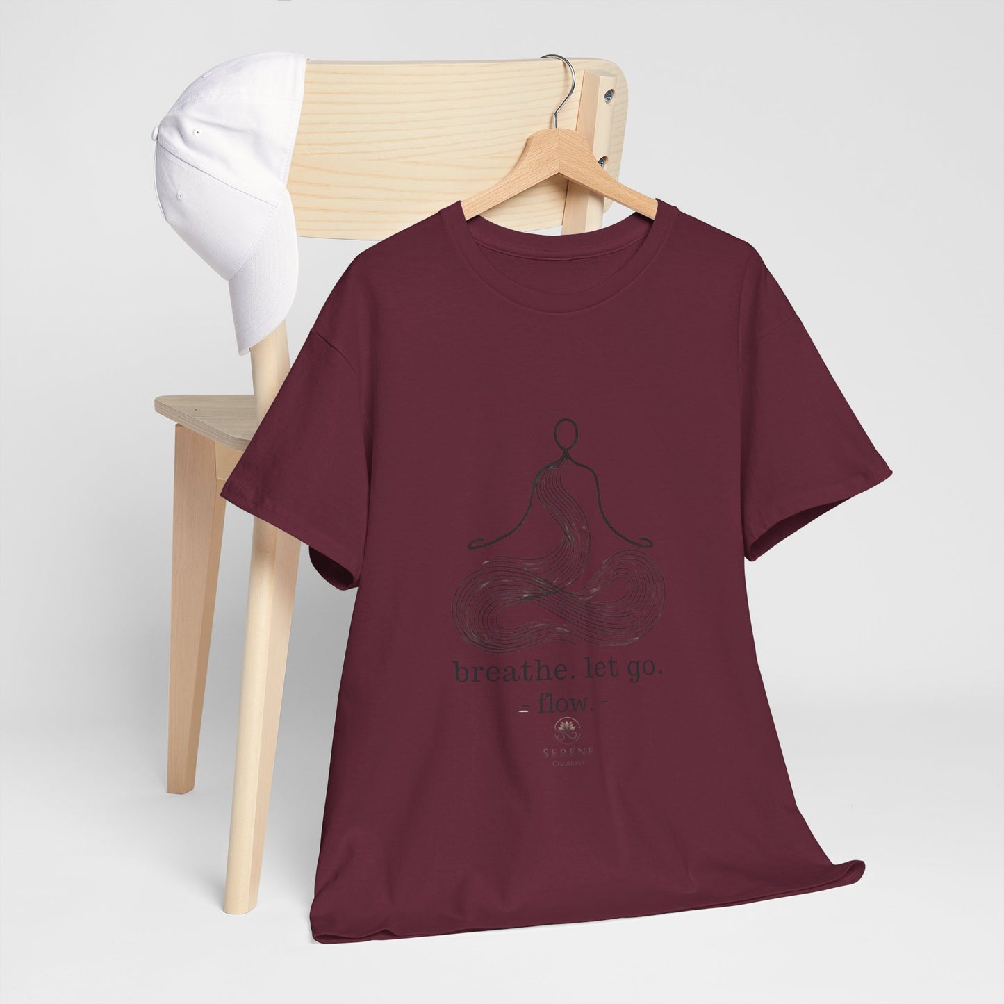 Breathe. Let Go. Flow." Minimalist Line Art T-Shirt – Mindfulness, Yoga & Serenity 🌿✨