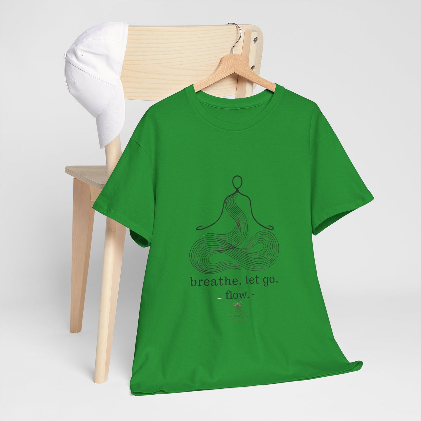 Breathe. Let Go. Flow." Minimalist Line Art T-Shirt – Mindfulness, Yoga & Serenity 🌿✨
