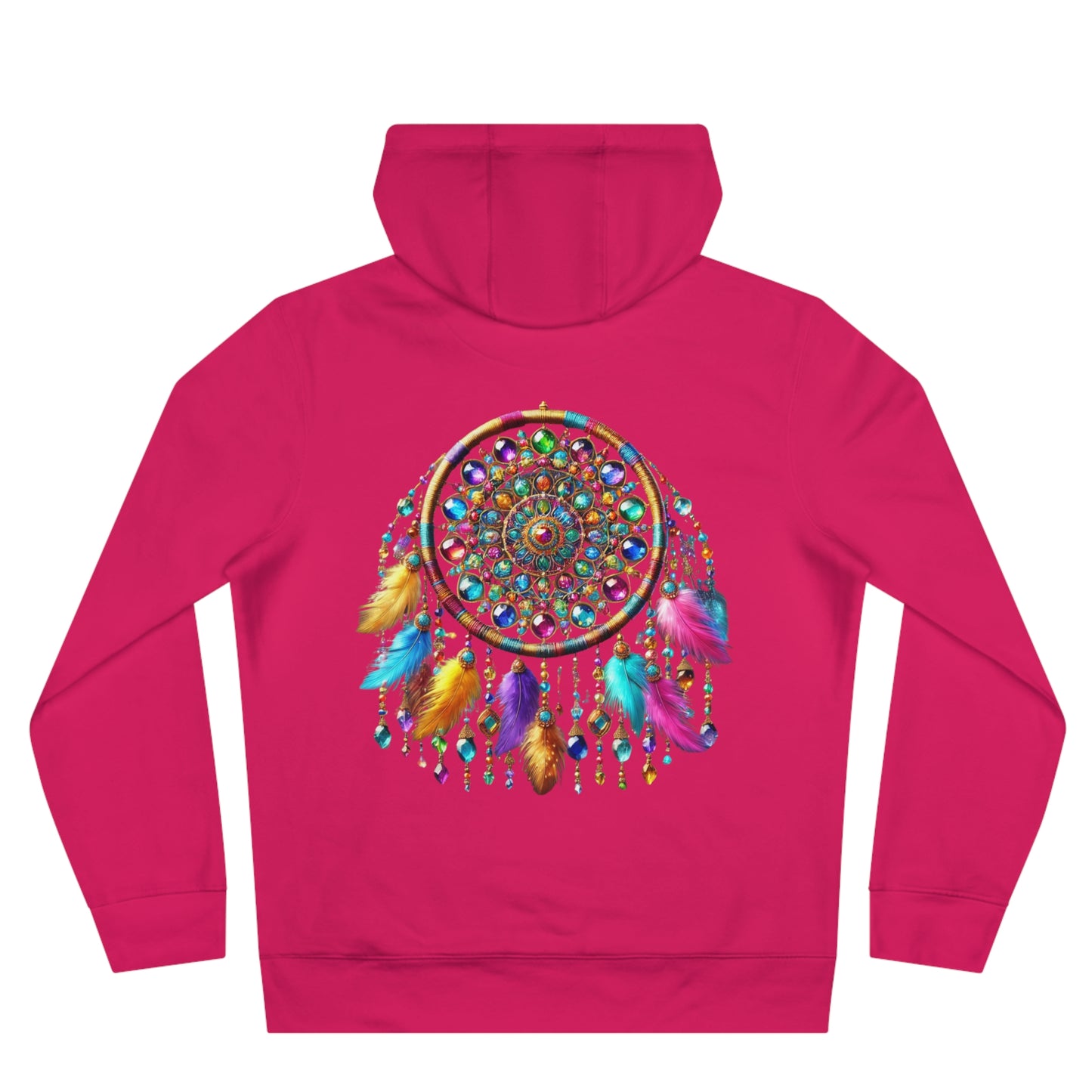 Mandala Dreamcatcher Fleece-Lined Hoodie – Cozy & Vibrant Comfort