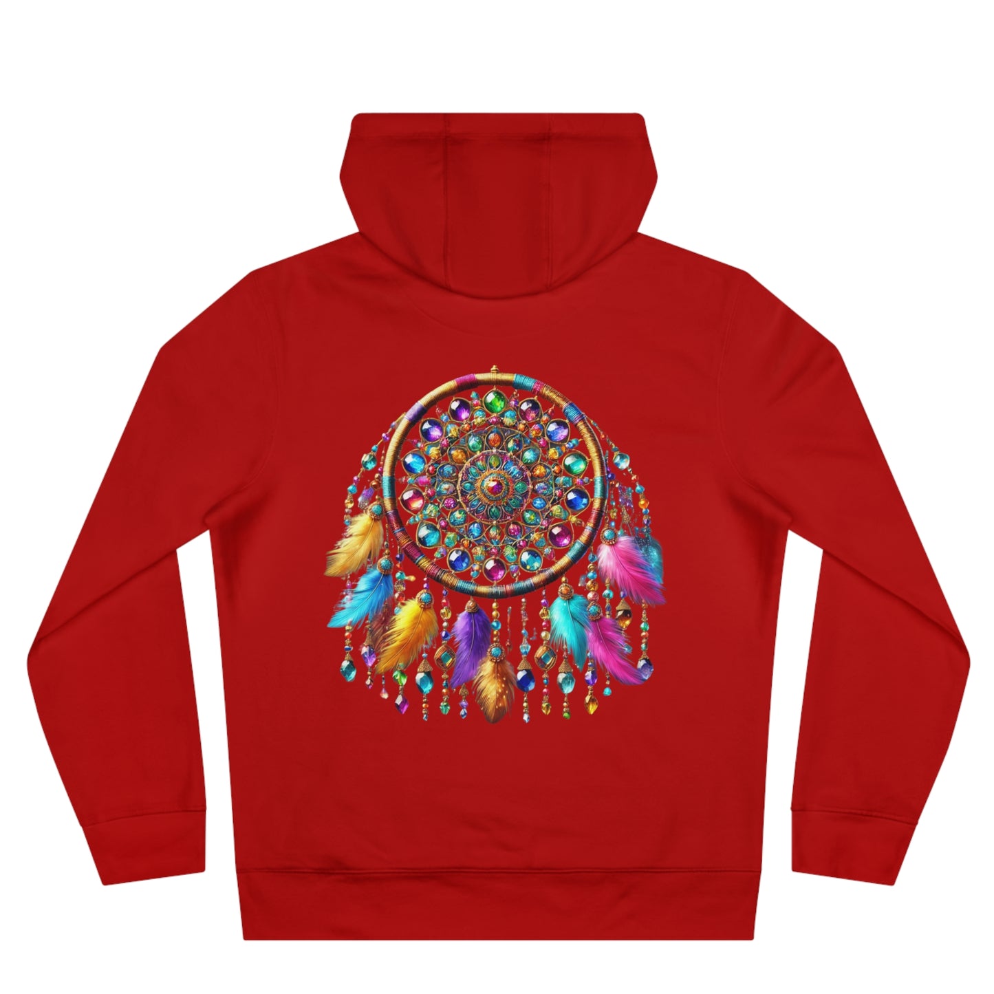 Mandala Dreamcatcher Fleece-Lined Hoodie – Cozy & Vibrant Comfort
