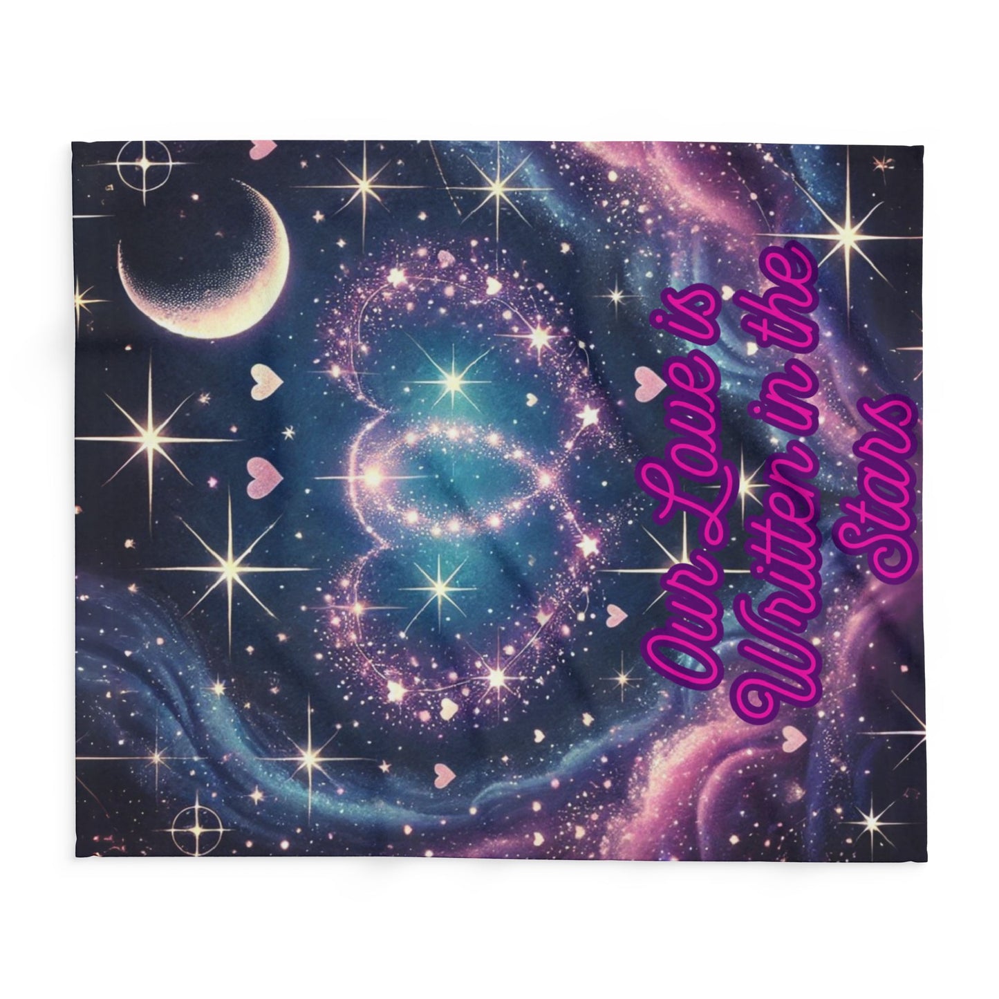 "Our Love is Written in the Stars" Fleece Blanket – Cozy, Celestial, and Heartfelt ✨💖